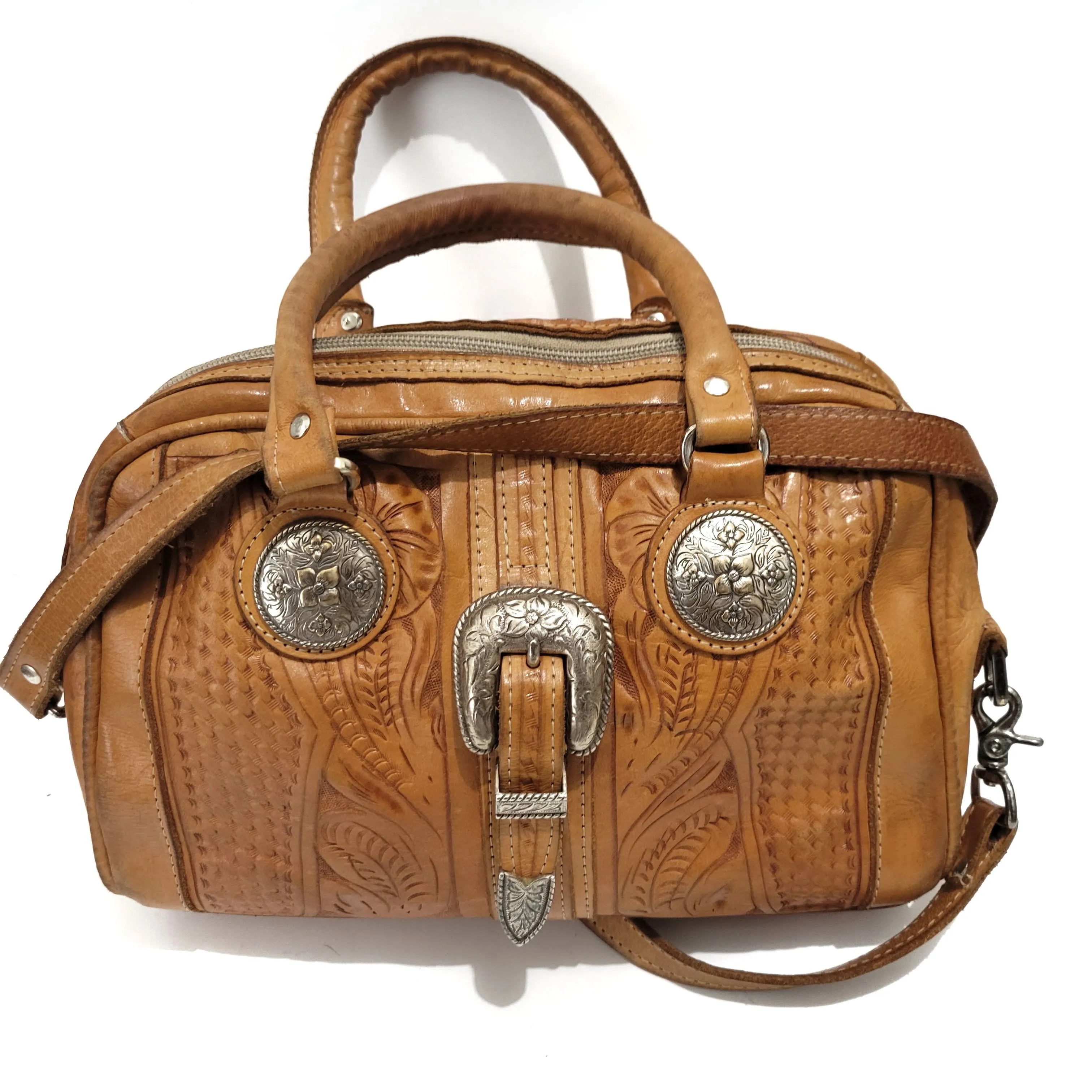 Vintage Hand Tooled Leather Bag