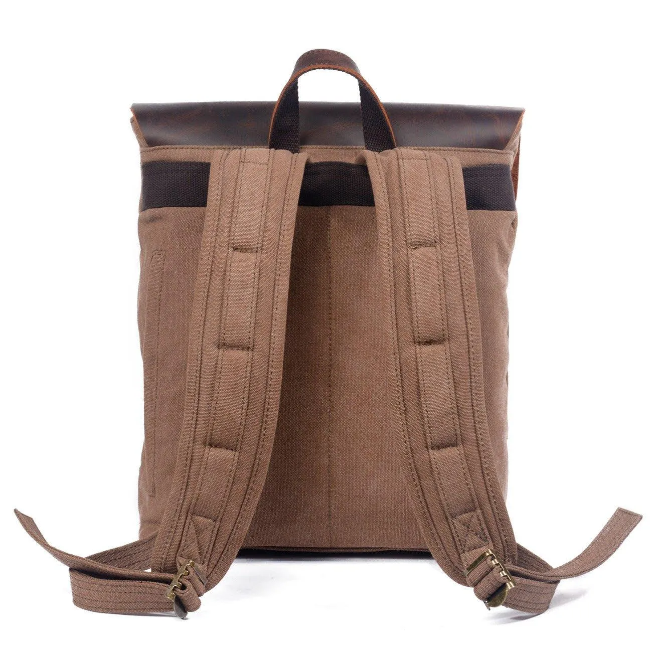 Vintage Leather and Canvas Backpack for Mens