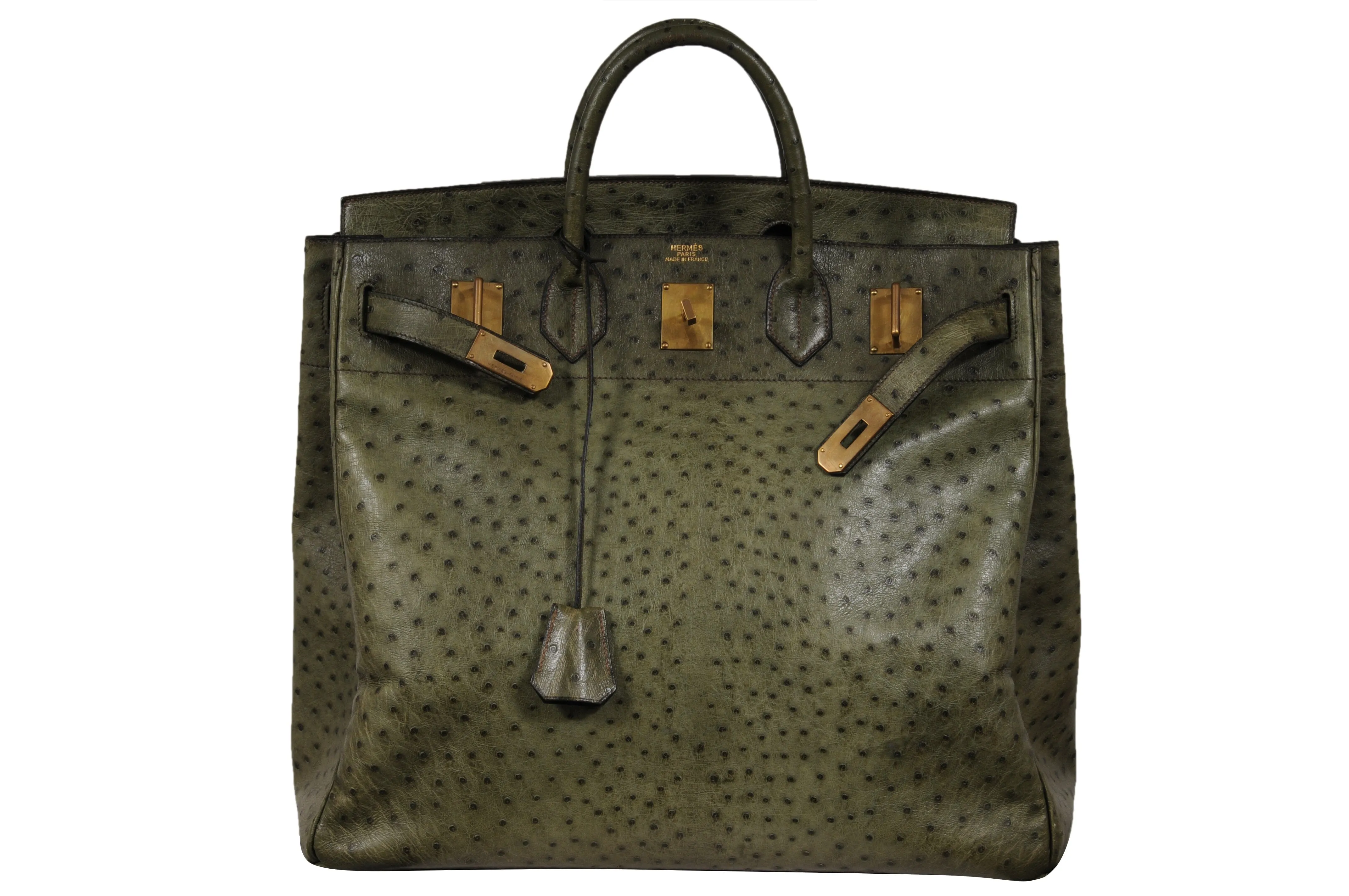 Vintage Ostritch Haut À Courroies Hac Birkin 40 Travel Duffle Bag