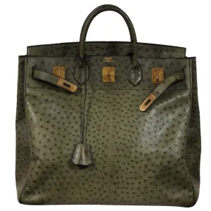 Vintage Ostritch Haut À Courroies Hac Birkin 40 Travel Duffle Bag