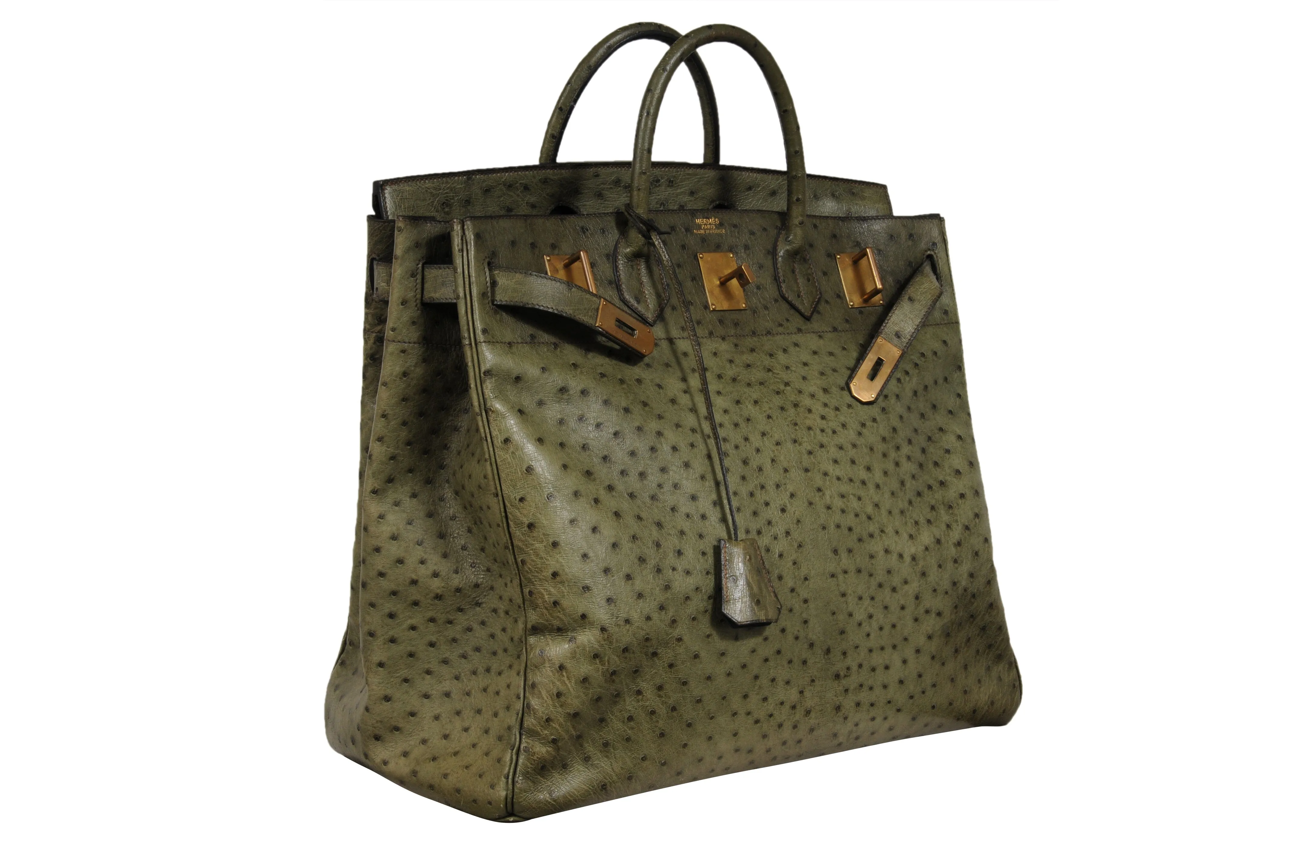 Vintage Ostritch Haut À Courroies Hac Birkin 40 Travel Duffle Bag