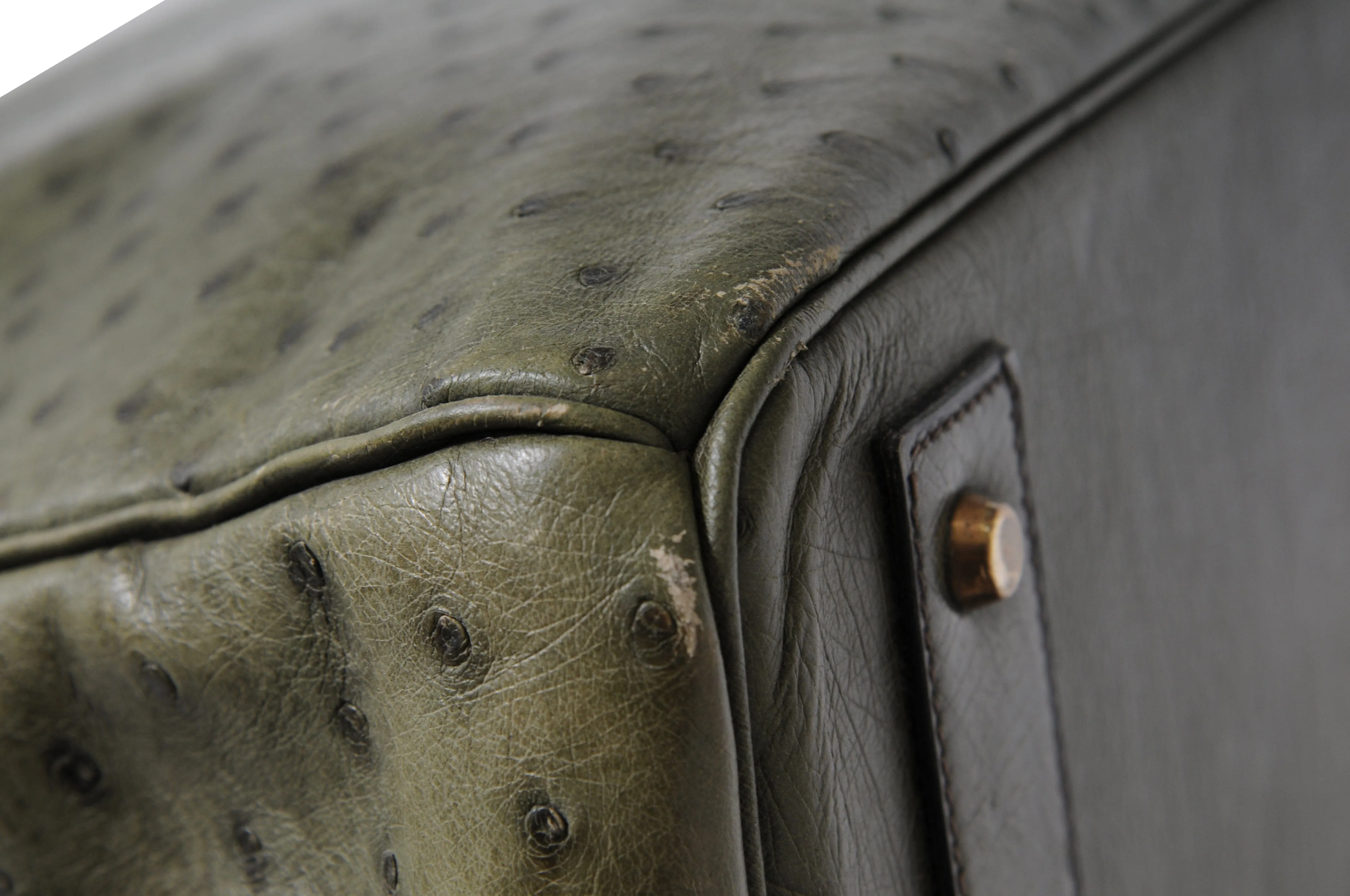 Vintage Ostritch Haut À Courroies Hac Birkin 40 Travel Duffle Bag