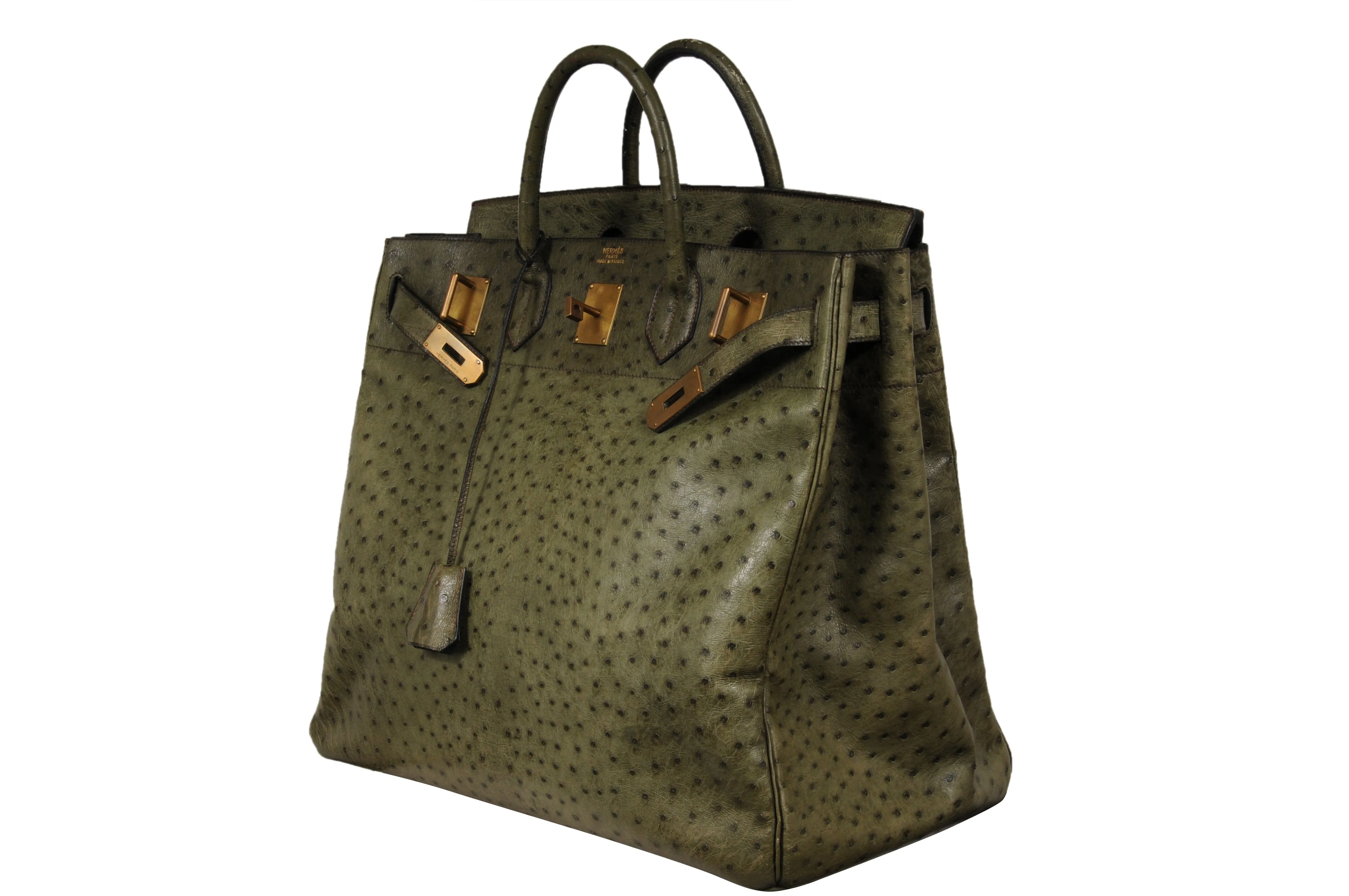 Vintage Ostritch Haut À Courroies Hac Birkin 40 Travel Duffle Bag