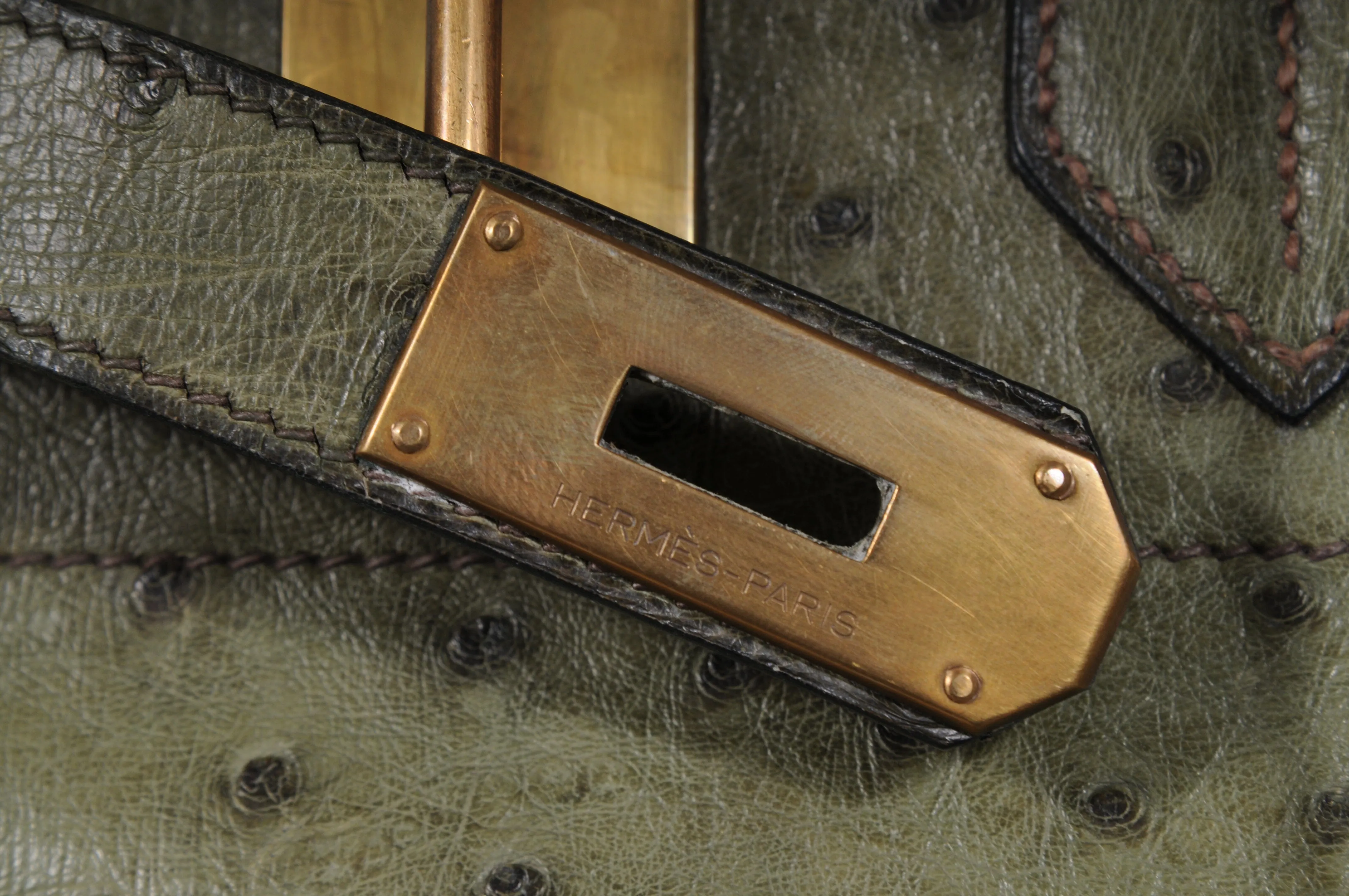 Vintage Ostritch Haut À Courroies Hac Birkin 40 Travel Duffle Bag