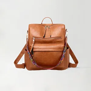 Vintage PU women's backpack