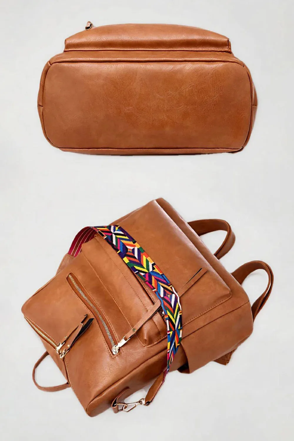 Vintage PU women's backpack