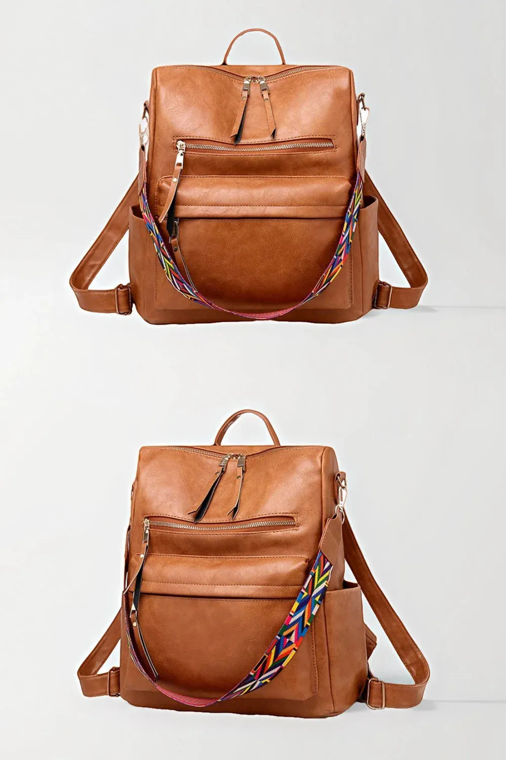 Vintage PU women's backpack