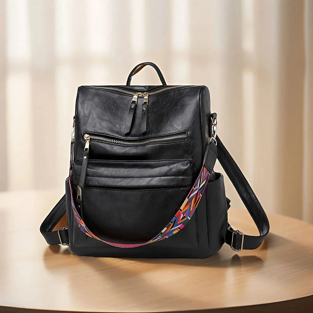 Vintage PU women's backpack