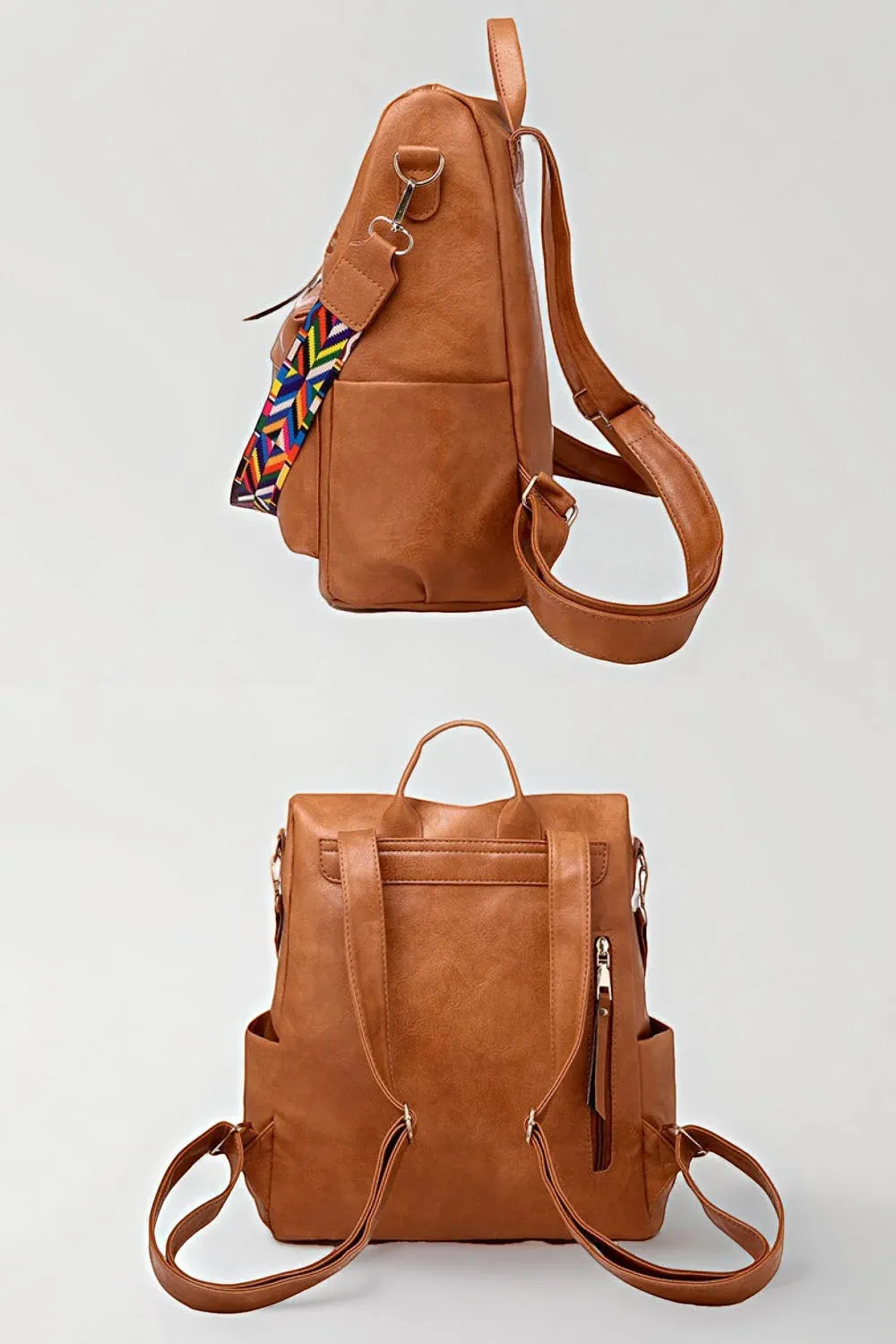 Vintage PU women's backpack