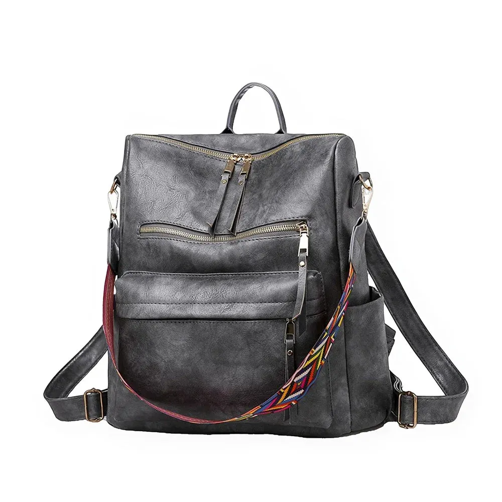 Vintage PU women's backpack