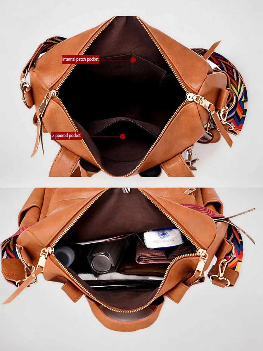 Vintage PU women's backpack