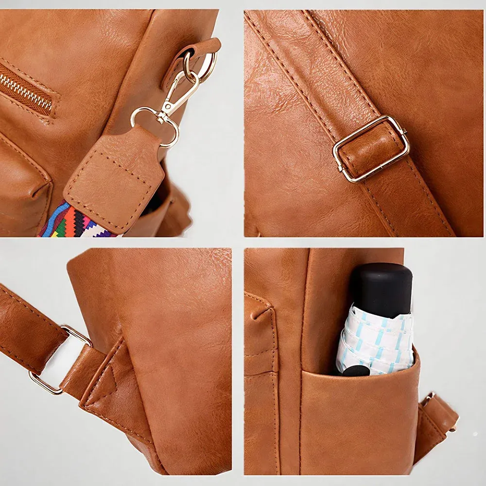 Vintage PU women's backpack