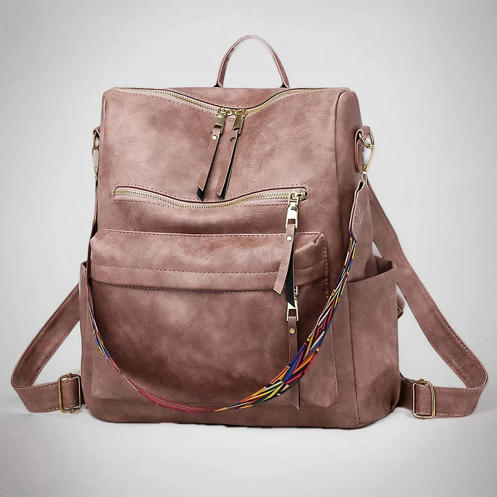 Vintage PU women's backpack