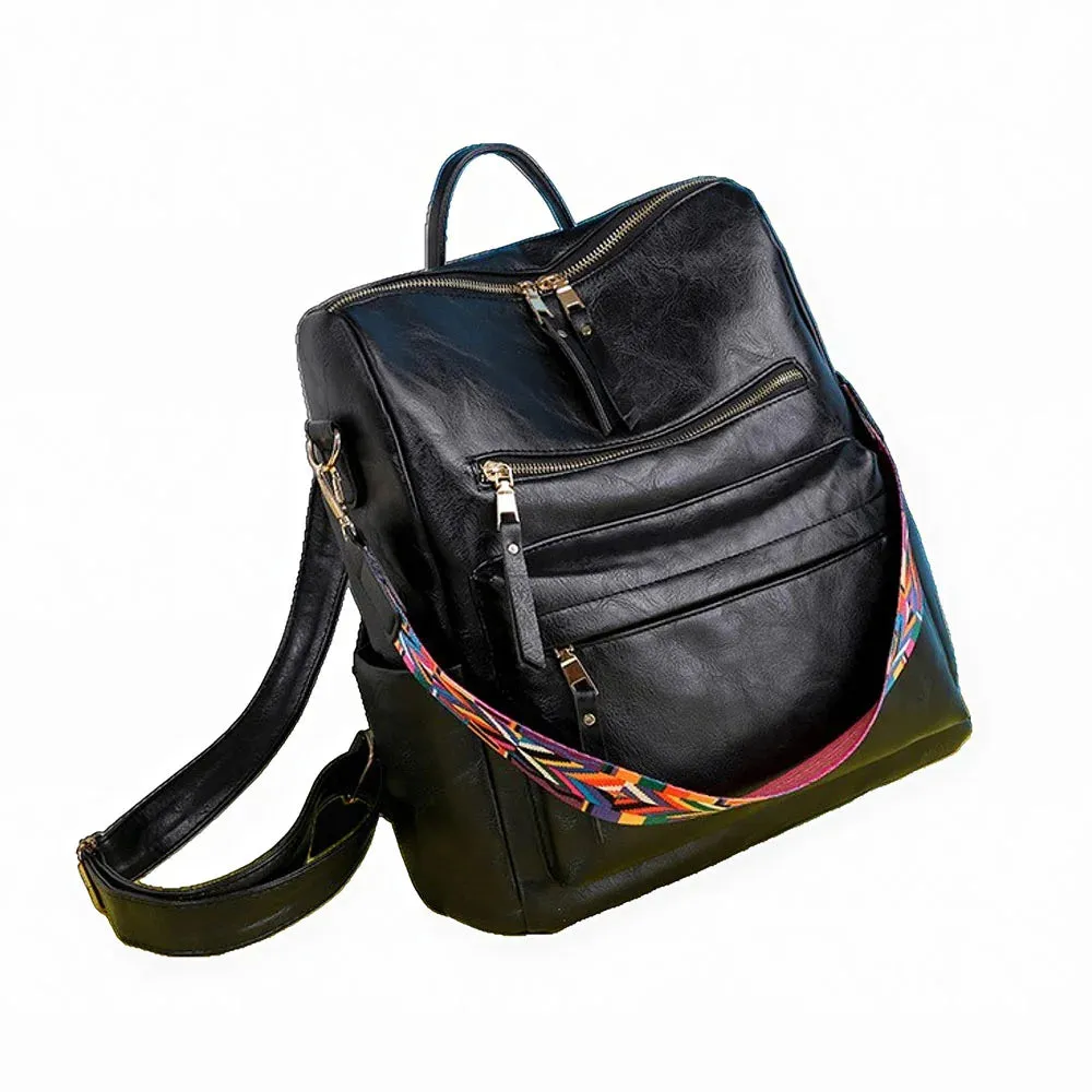 Vintage PU women's backpack