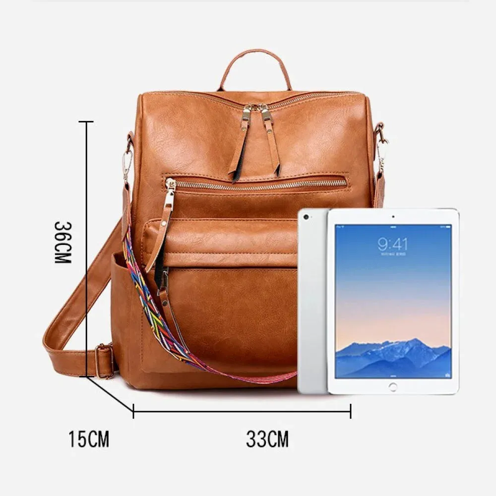 Vintage PU women's backpack