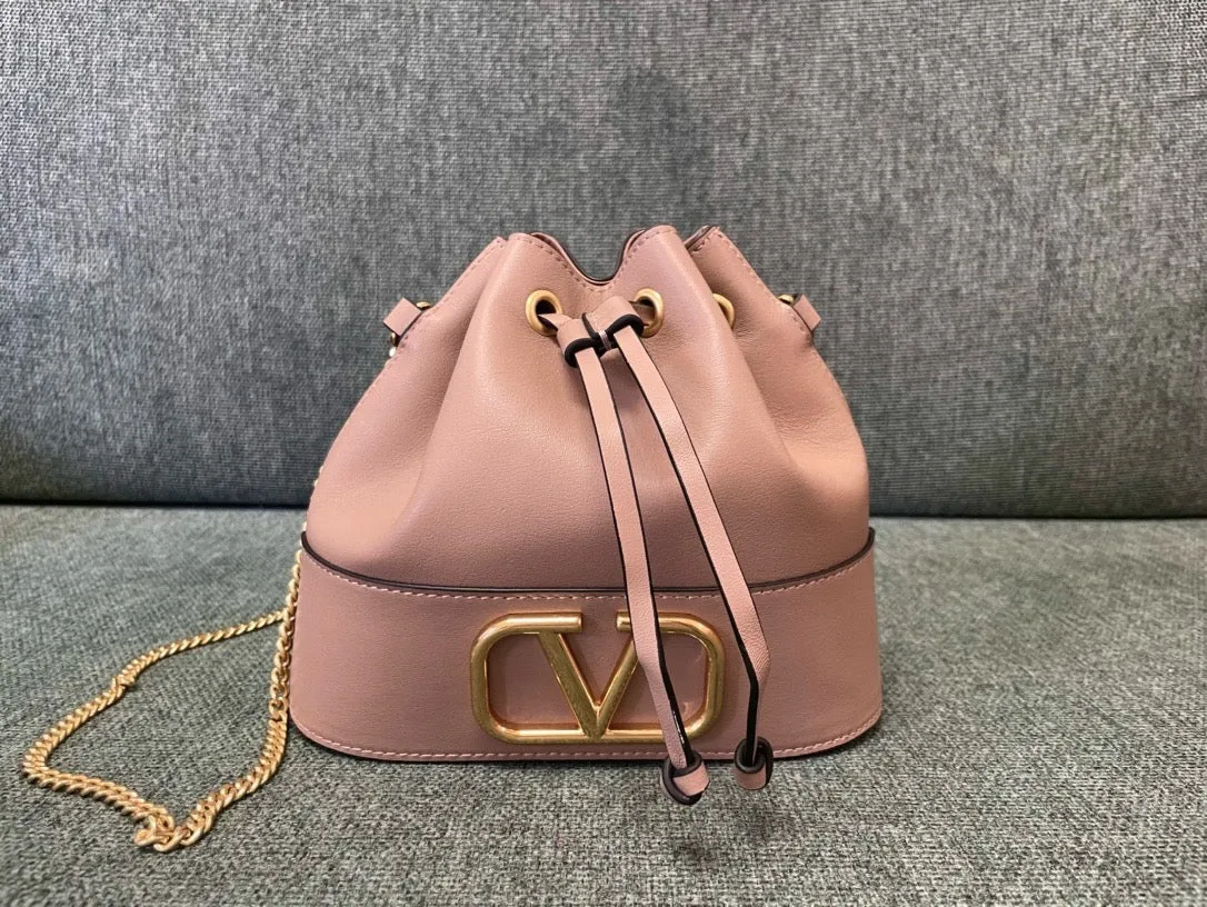 VLTN090 Mini Bucket Bag / W7.8xH6.6xD3.3 in / HIGHEST QUALITY VERSION
