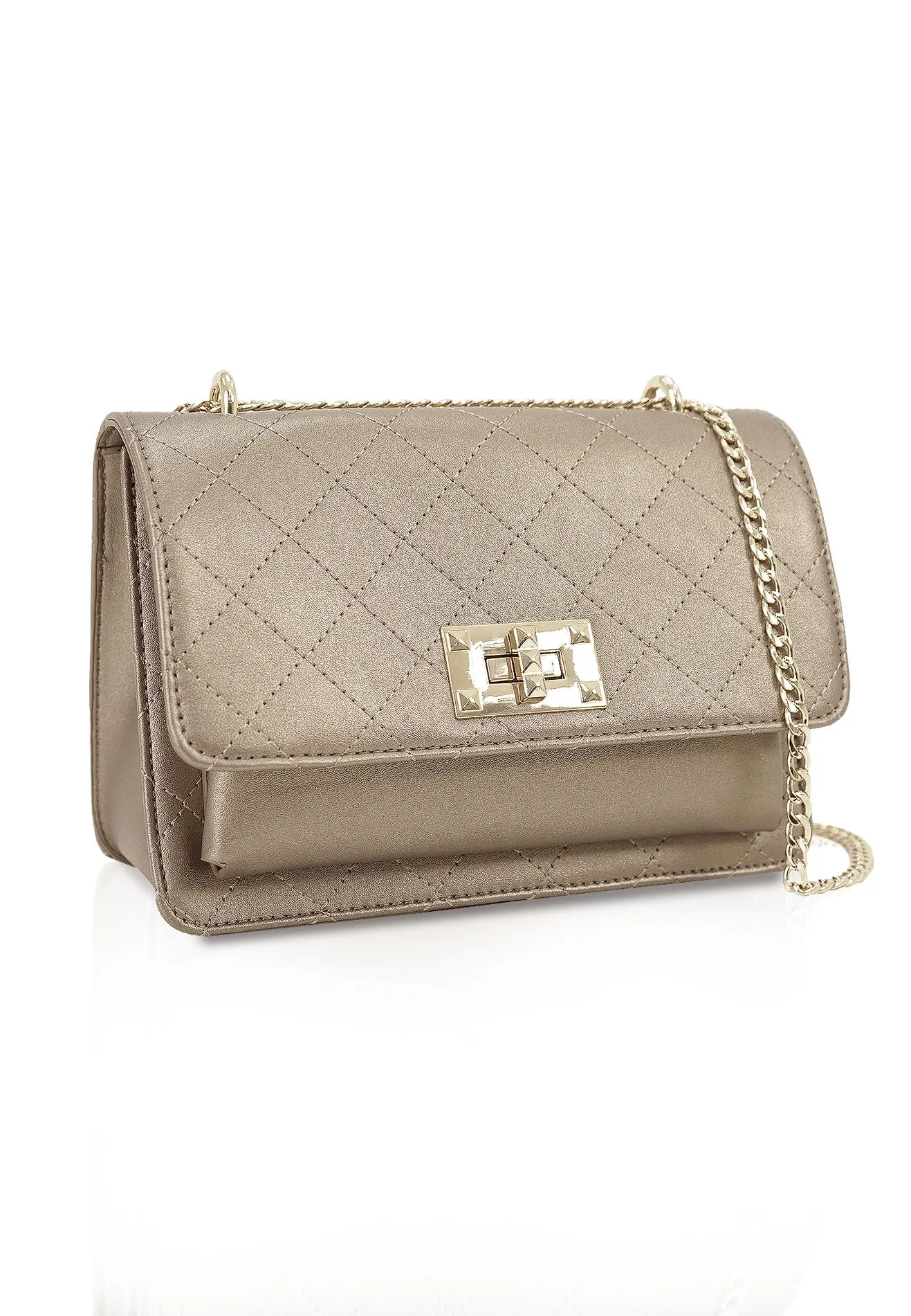 VOIR Small Crossbody Quilted Front Flap Bag