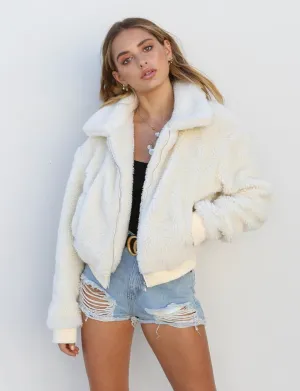 Warm Teddy Bear Fleece Zip Up Jacket Oversized Outdoor Coat