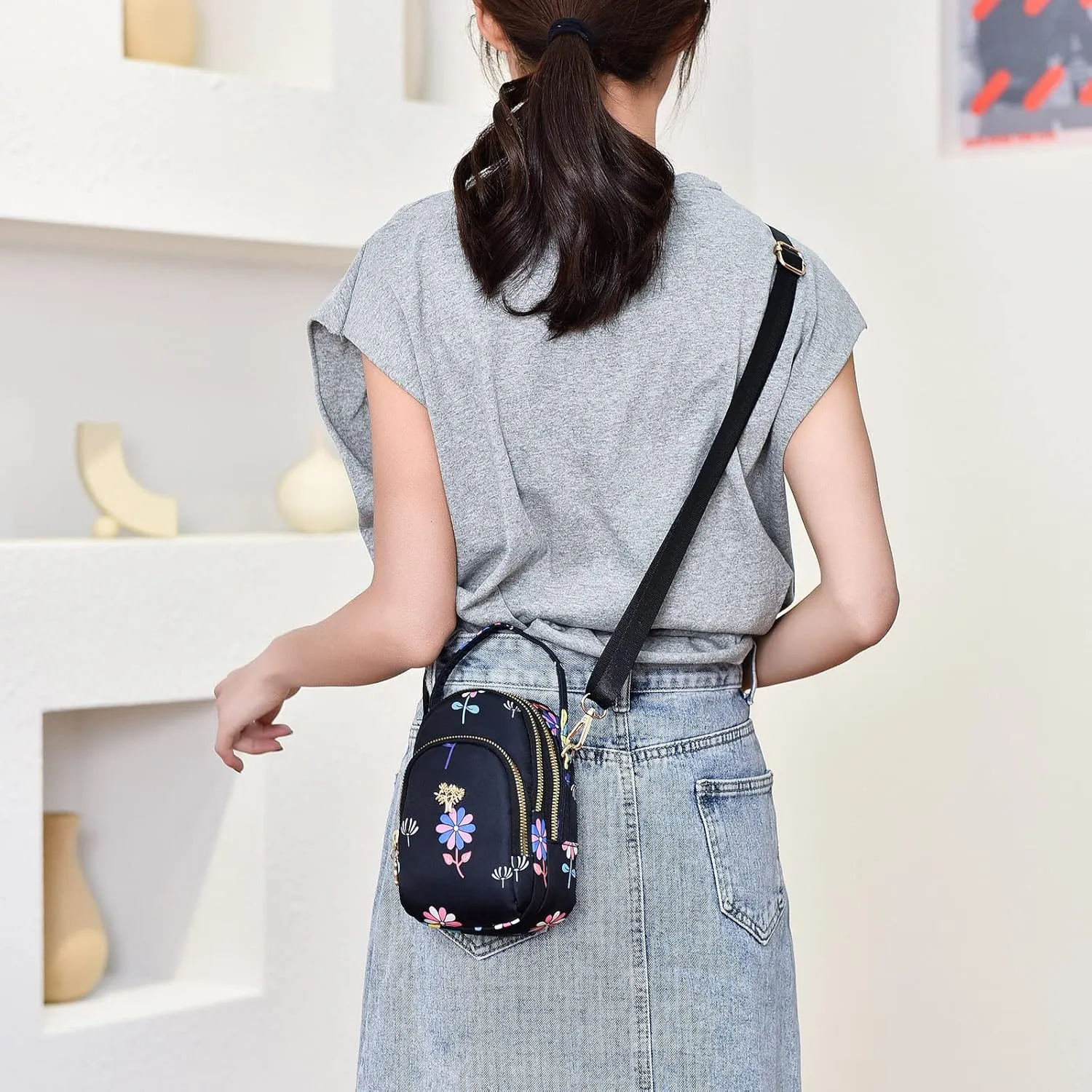 Waterproof Backpack for Men Women Women's Crossbody Travel Purses Built In Wallet Stylish Shoulder Bag(J)