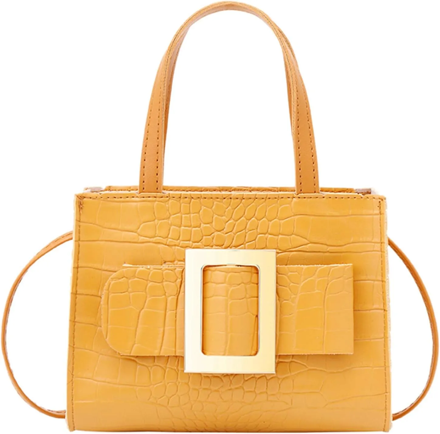 Waterproof Shoulder Bags for Women Cute Hobo Tote Handbags Mini Clutch Purses with Zipper Closure Messenger Bag(Yellow)