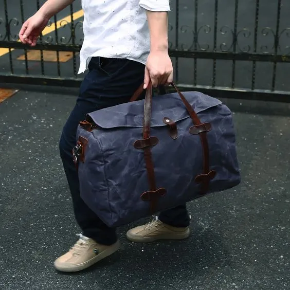 Waxed Canvas Duffle Bag Waterproof for Travel