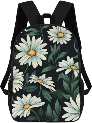 White Daisy Travel Backpack Carry On Backpack 17 Inch Laptop Bag Casual Daypack for Weekender Business Hiking