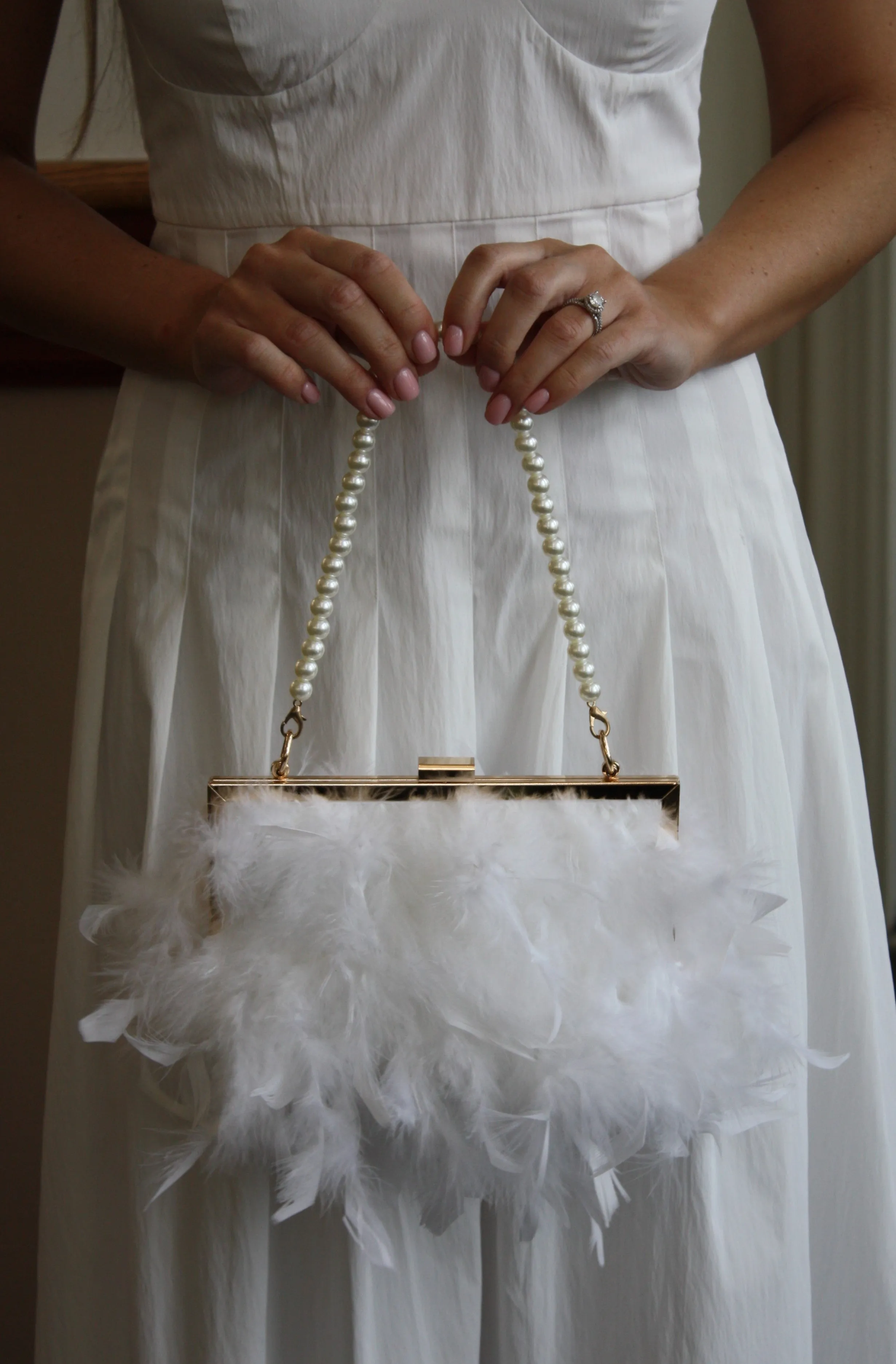 White Feather Purse