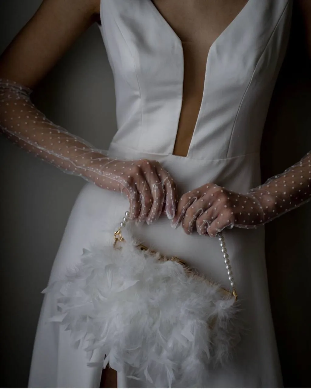 White Feather Purse