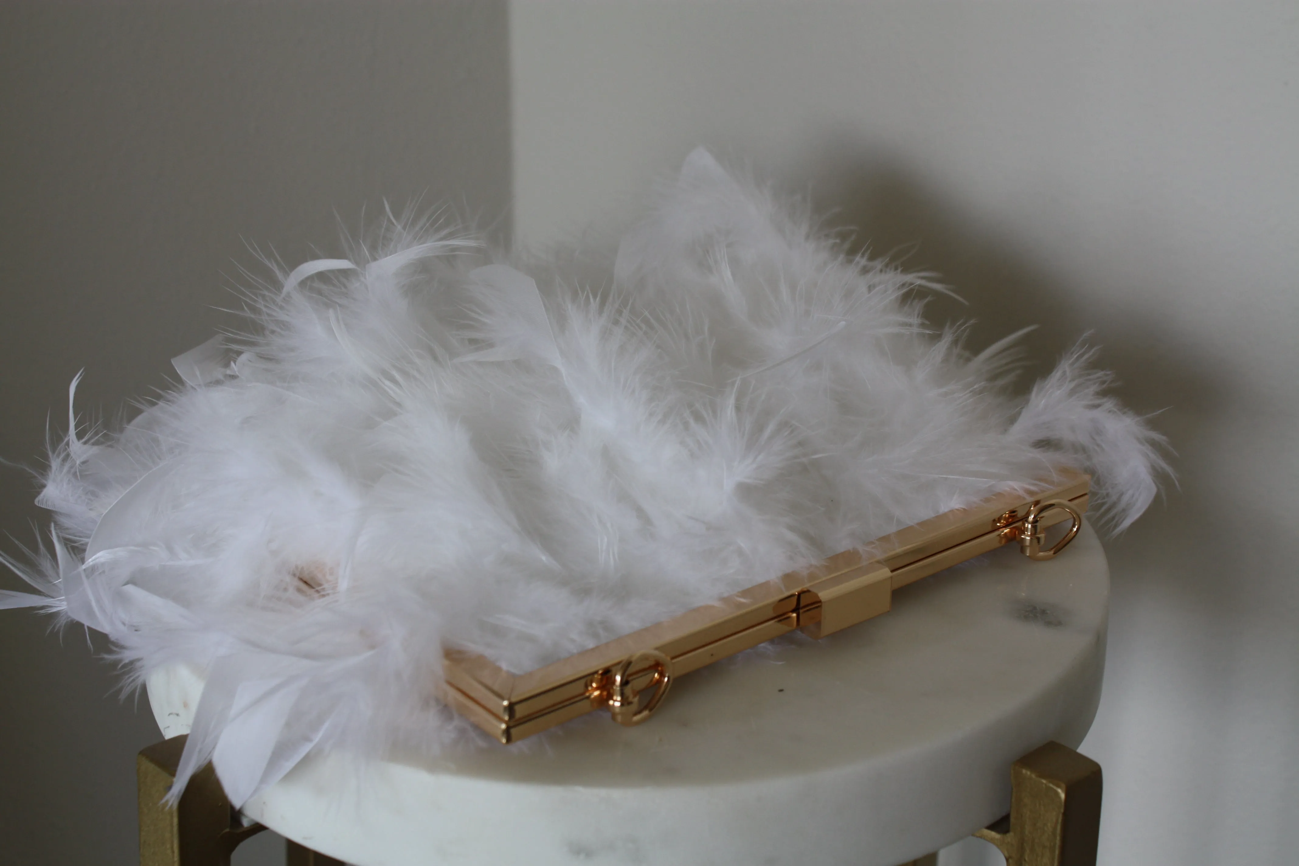White Feather Purse