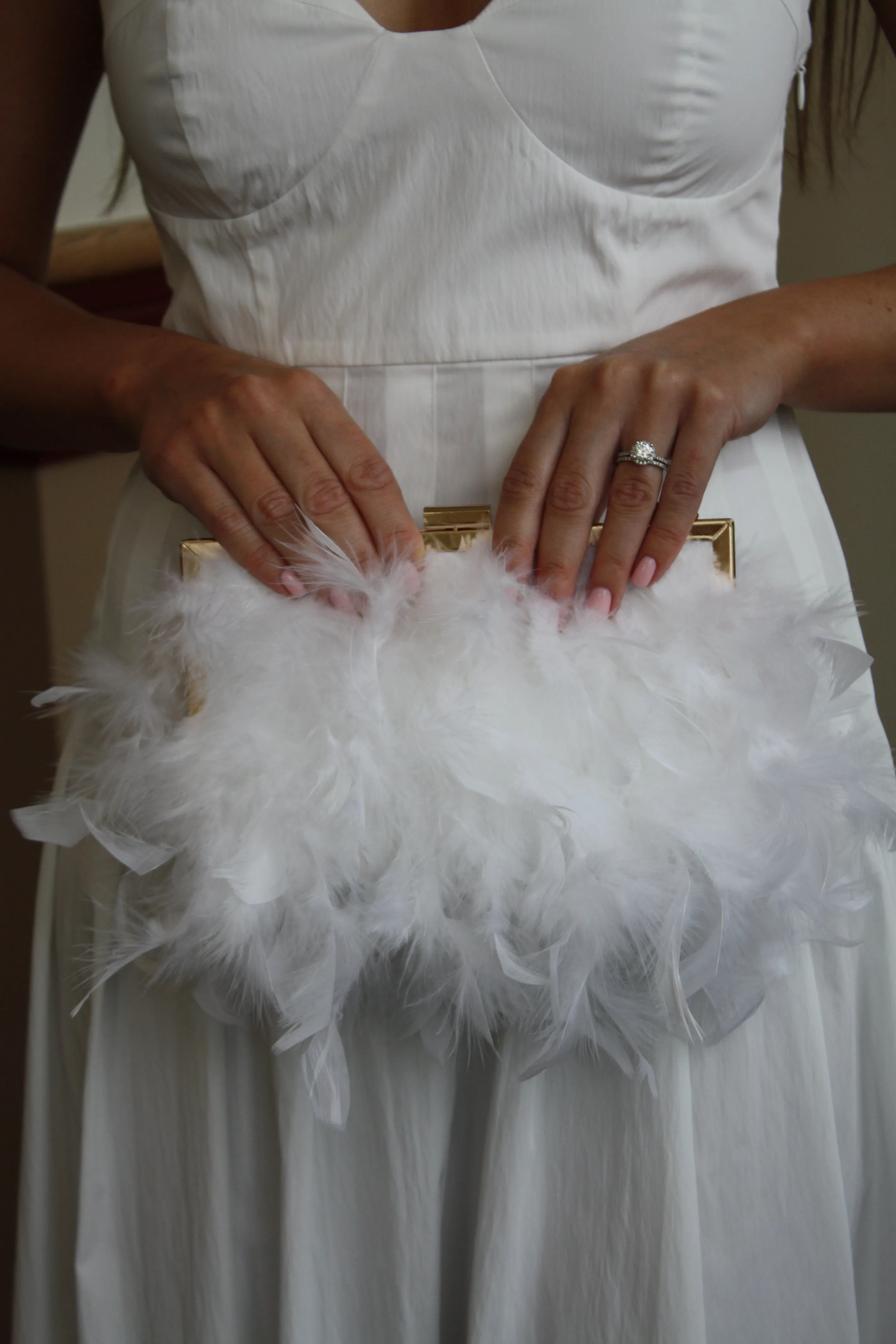 White Feather Purse