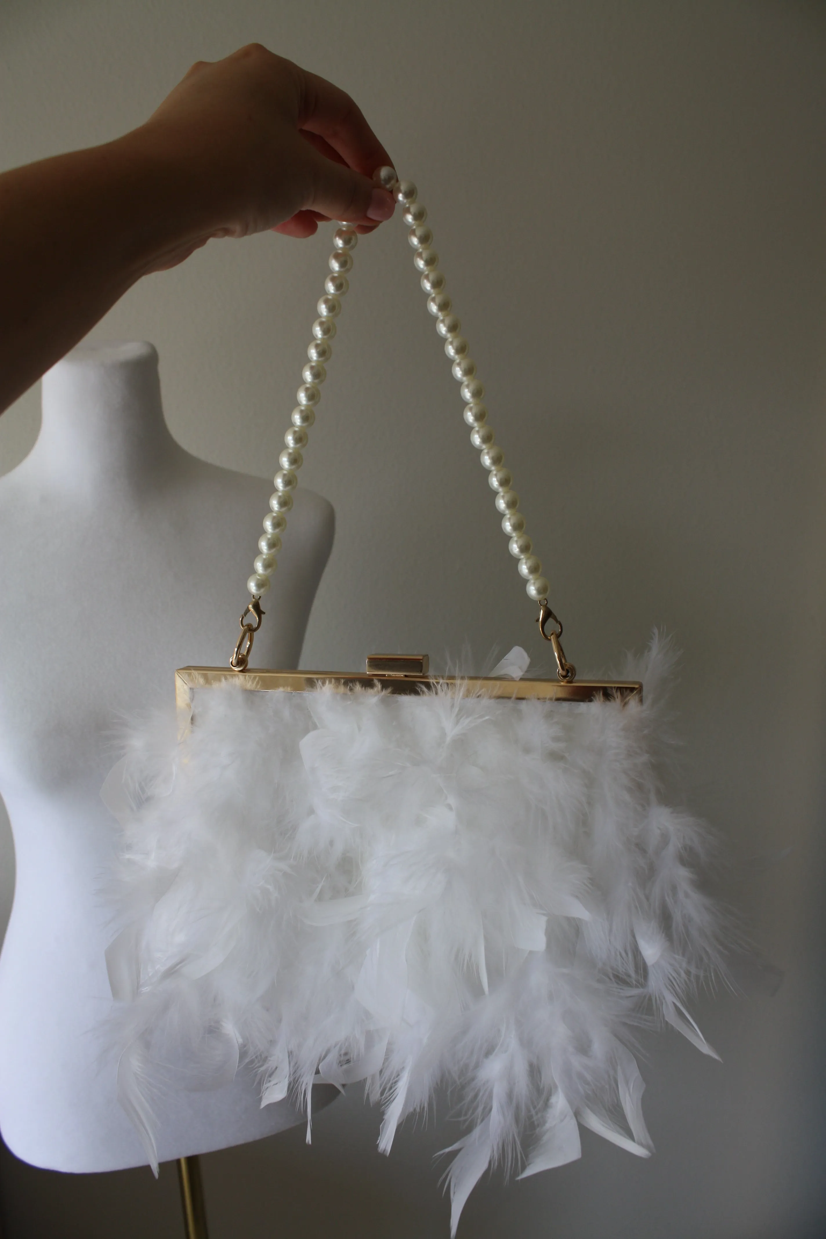 White Feather Purse