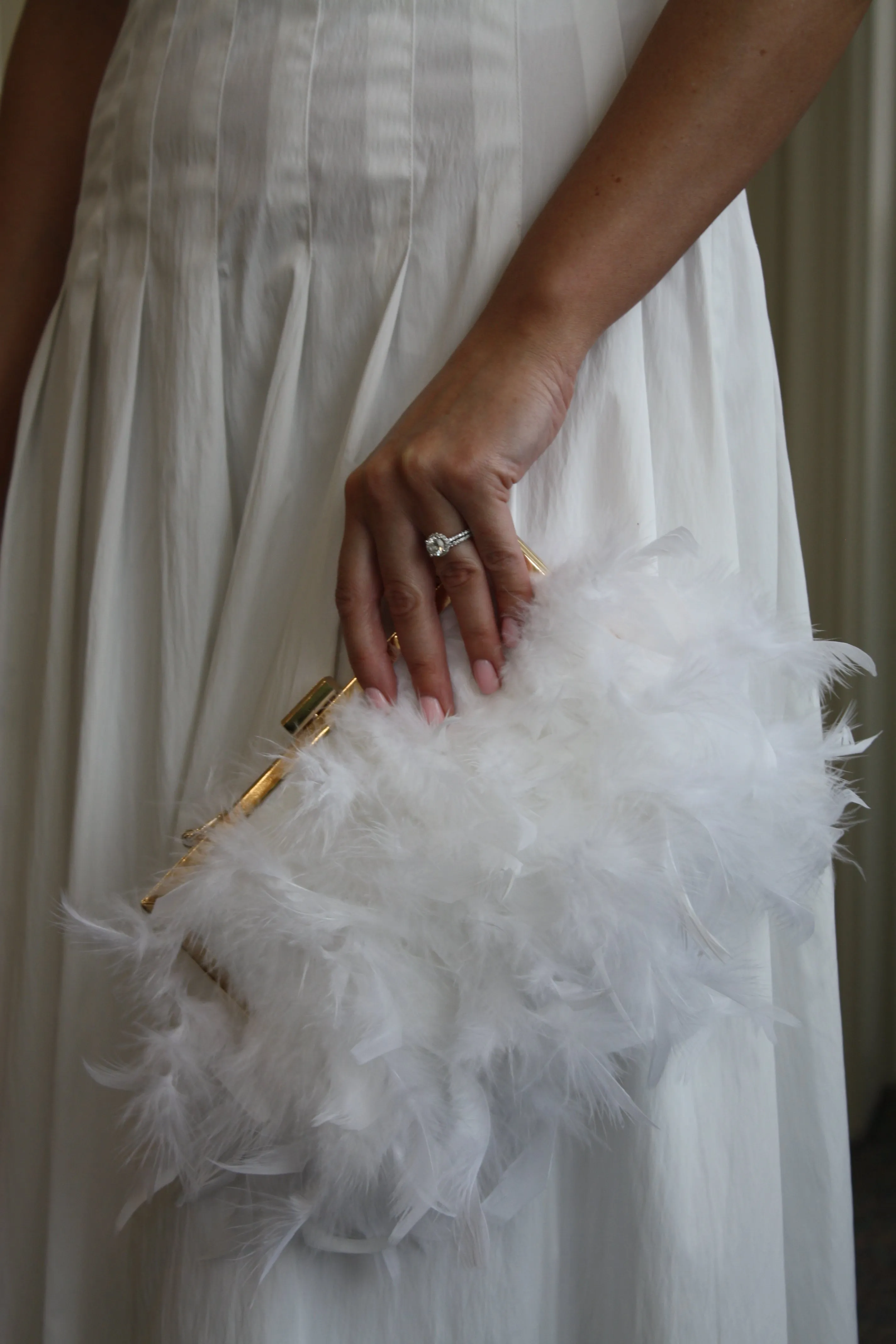 White Feather Purse