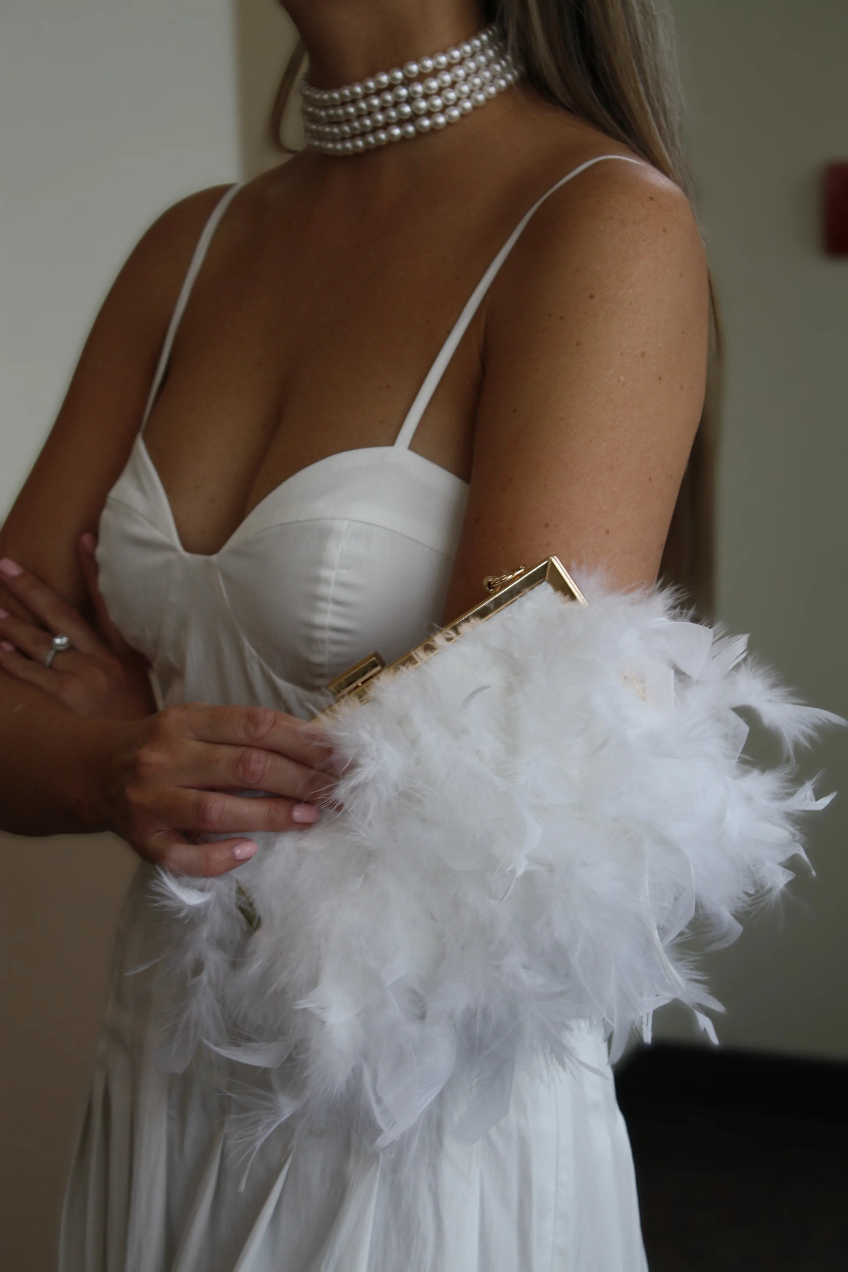 White Feather Purse