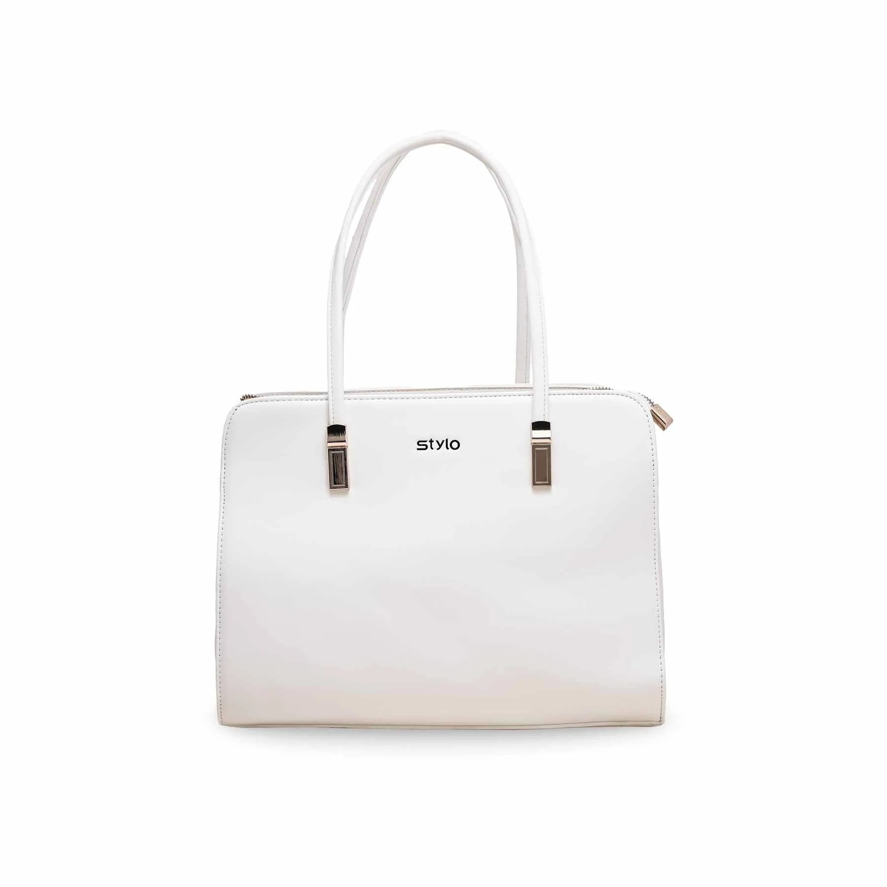 White Formal Hand Bag P36122
