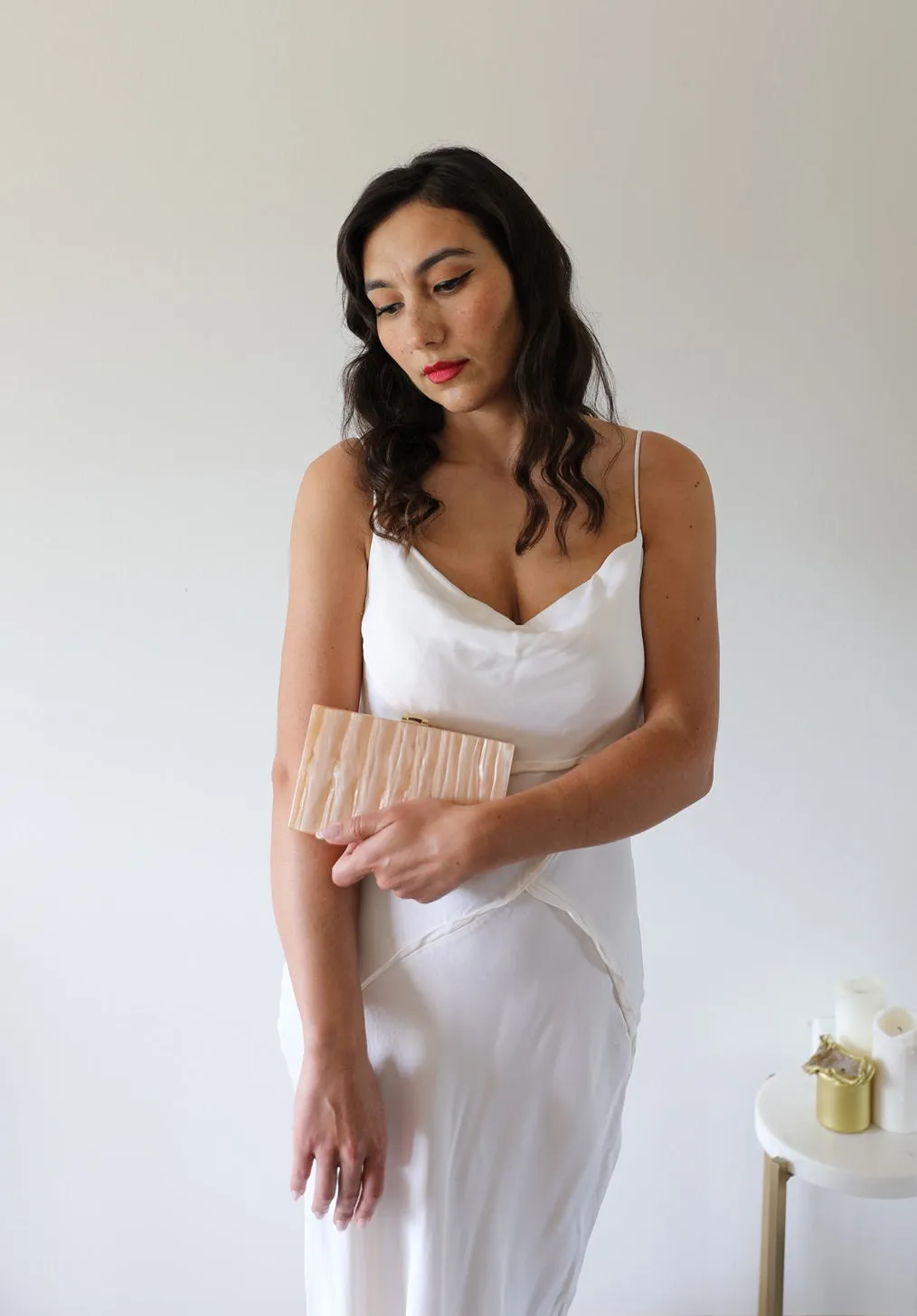 White Marble Clutch