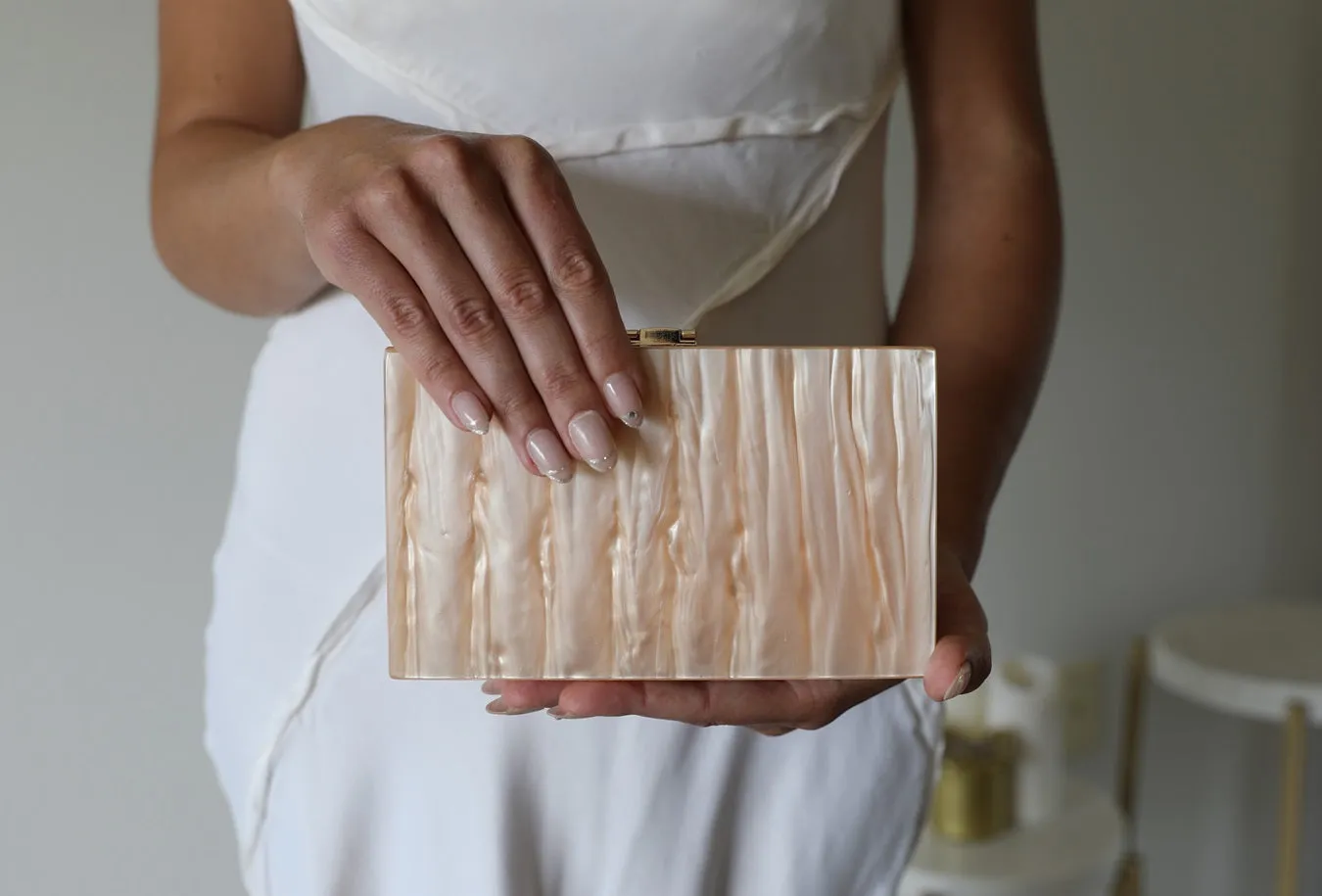 White Marble Clutch