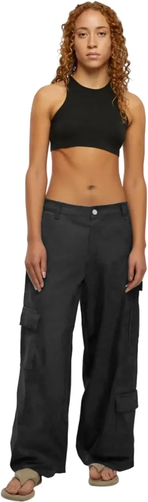 Wide Leg Cargo Pants Women, Multi-Pocket Design, Casual Cotton