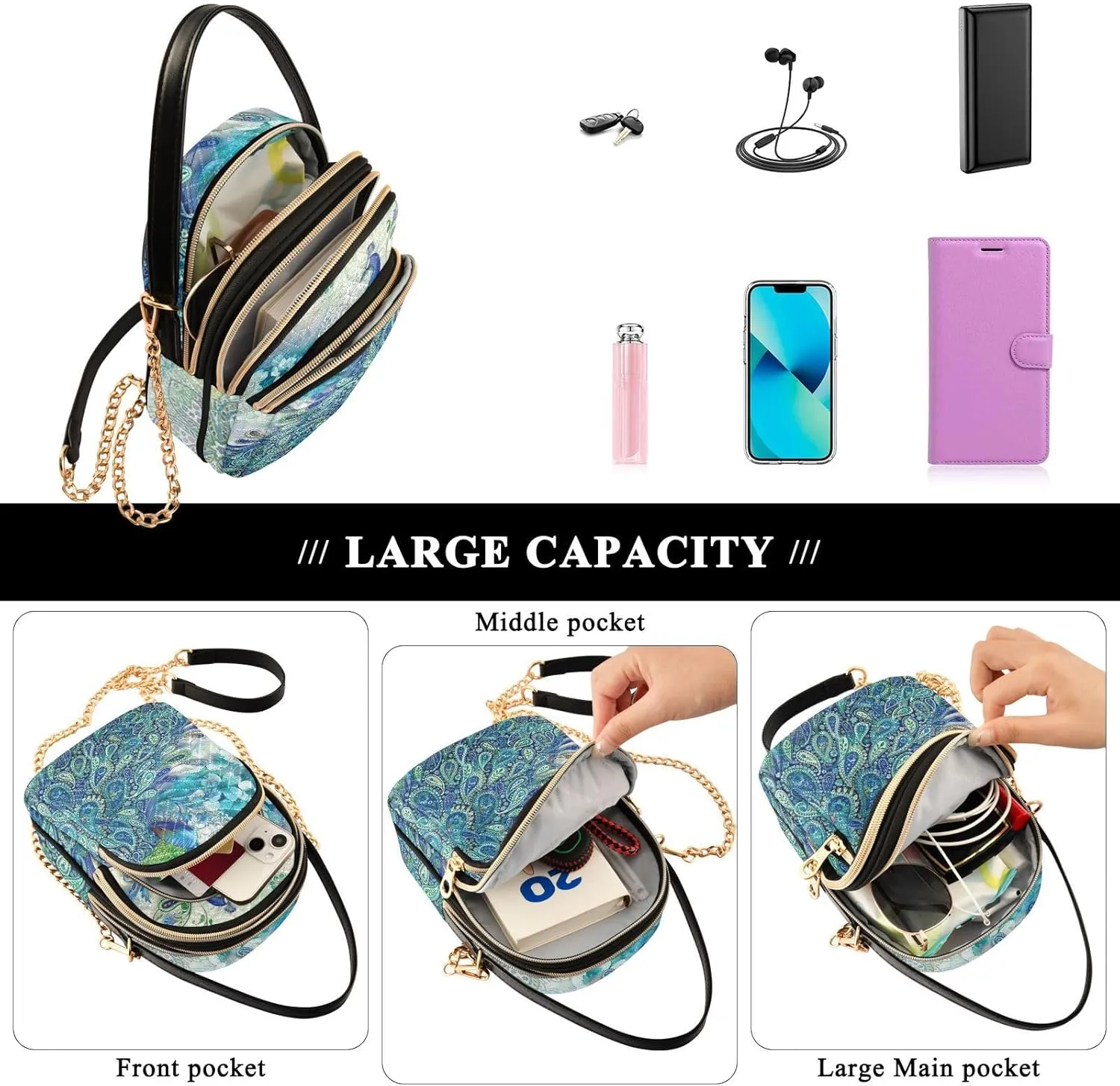 WIHVE Small Crossbody Bags Shoulder Bag for Women with Chain Strap