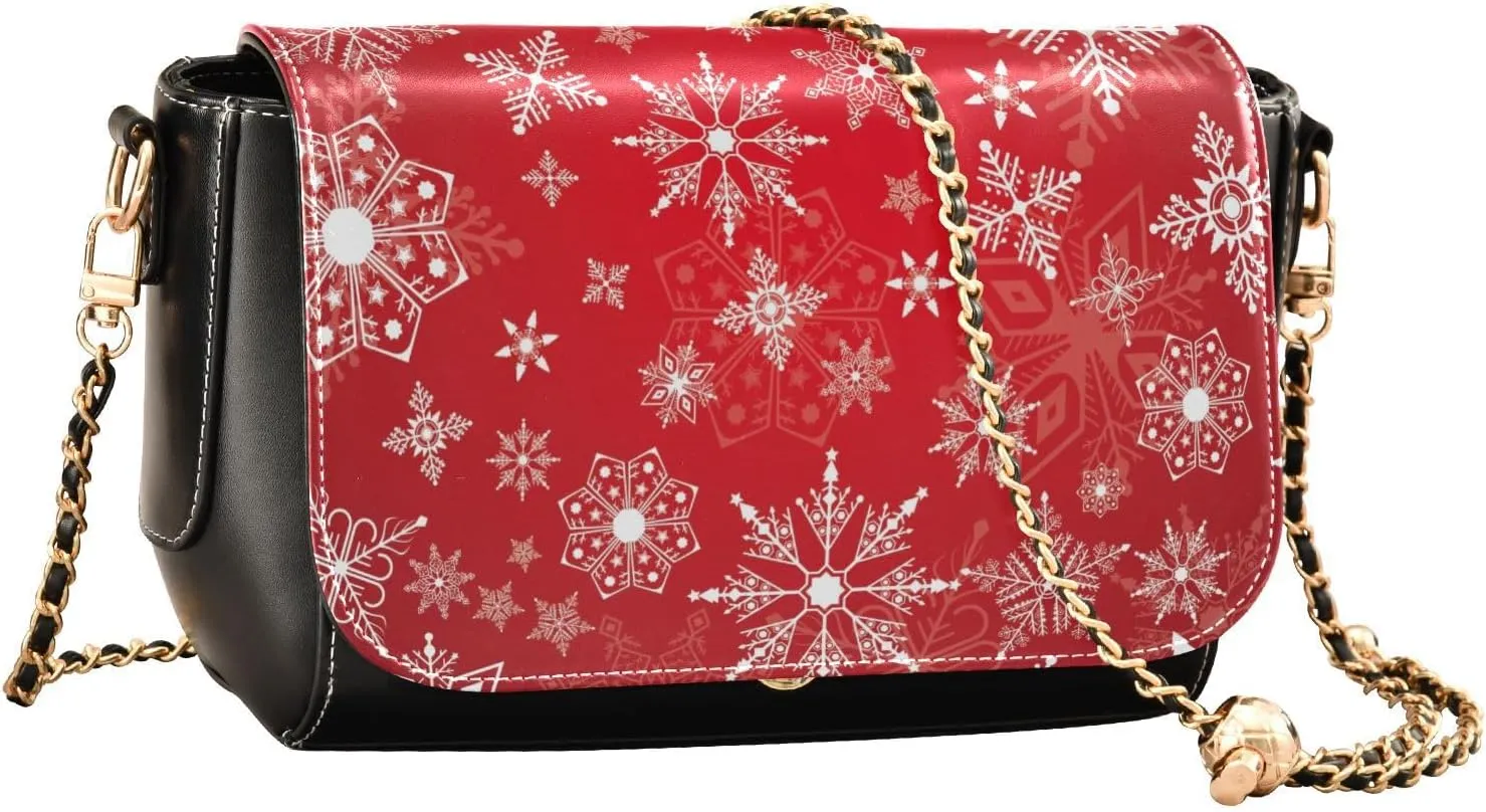WIHVE Women's Crossbody Handbag Leather Shoulder Bag with Chain Strap