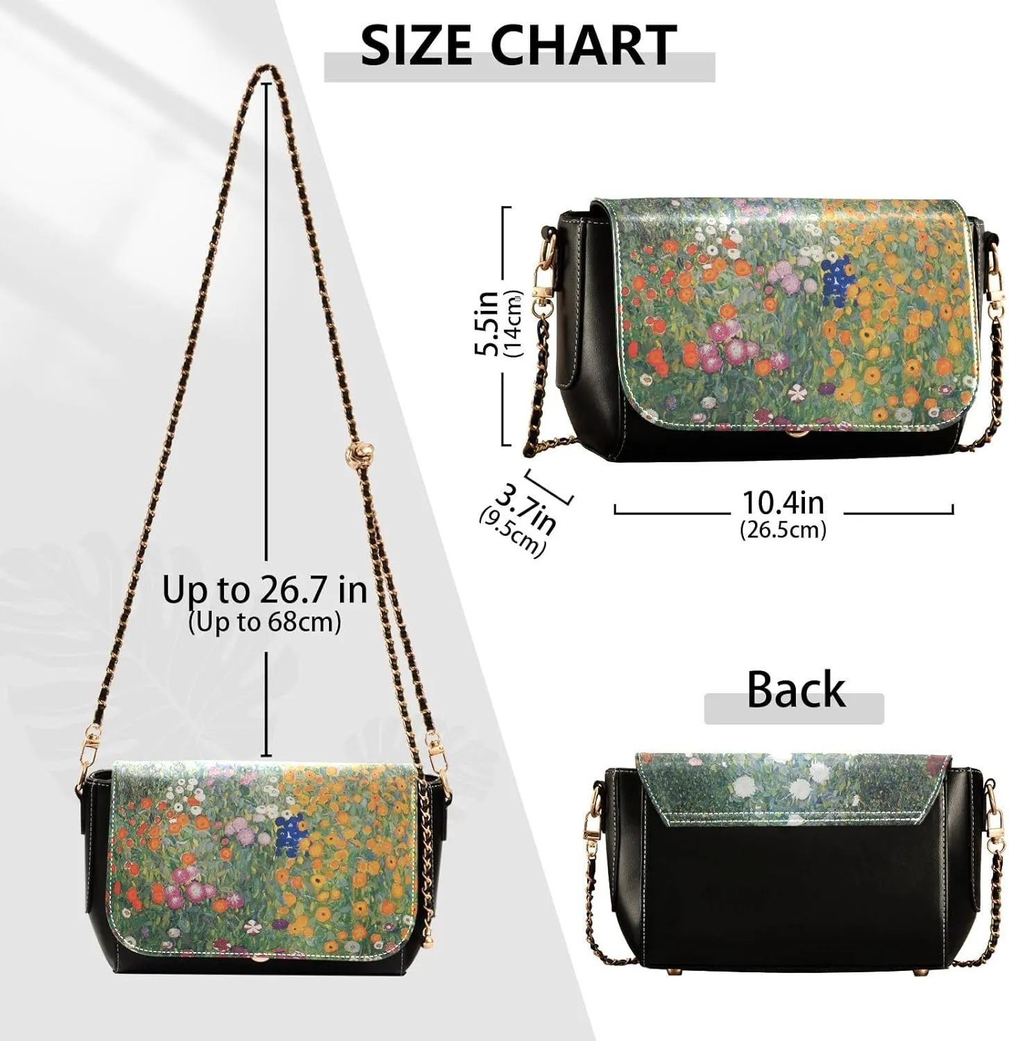 WIHVE Women's Crossbody Handbag Leather Shoulder Bag with Chain Strap