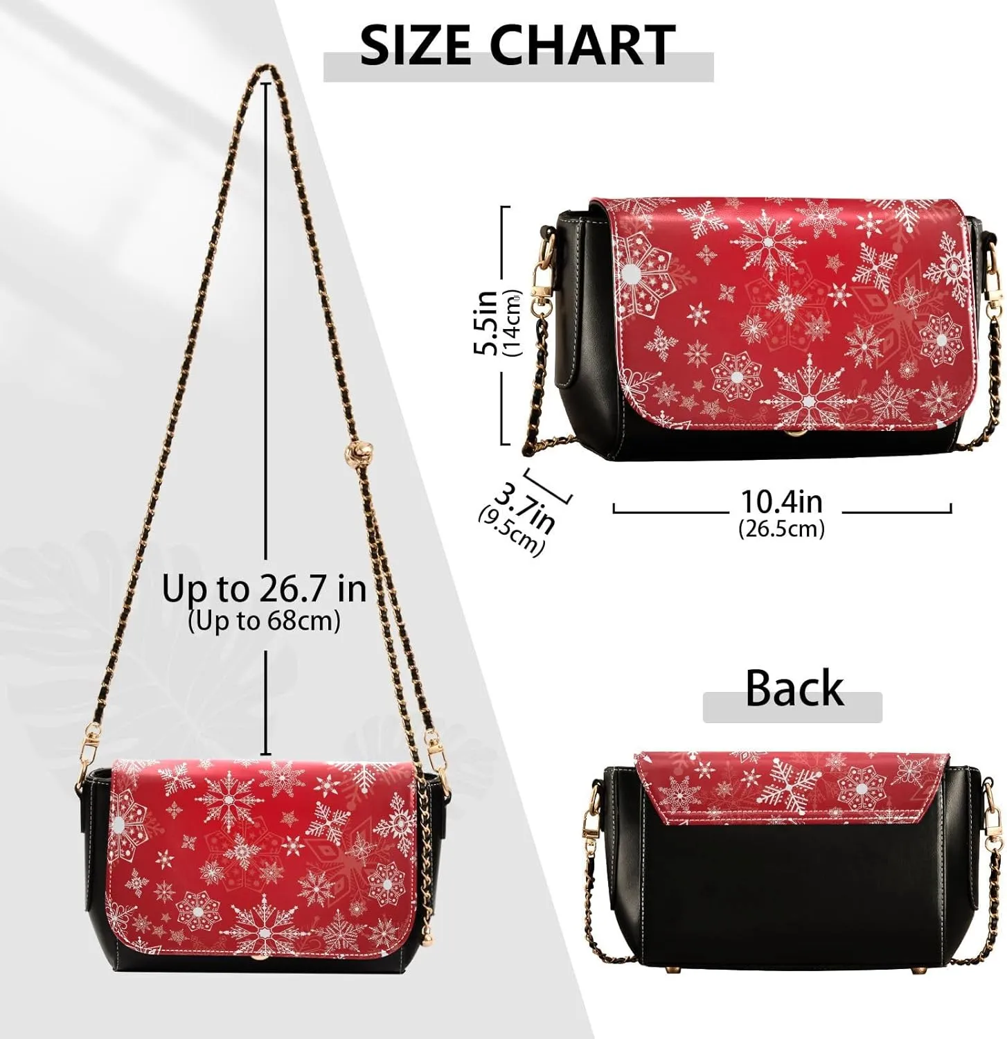 WIHVE Women's Crossbody Handbag Leather Shoulder Bag with Chain Strap