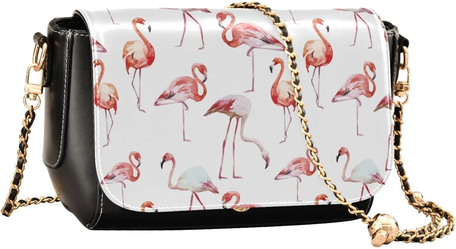 WIHVE Women's Crossbody Handbag Leather Shoulder Bag with Chain Strap