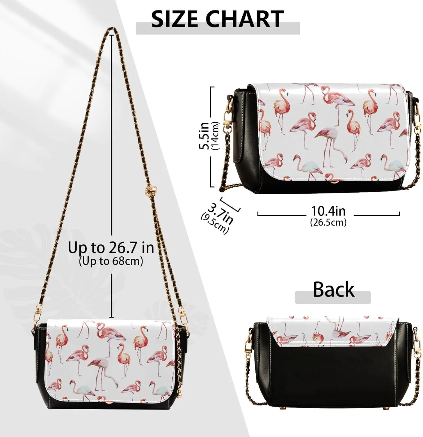 WIHVE Women's Crossbody Handbag Leather Shoulder Bag with Chain Strap