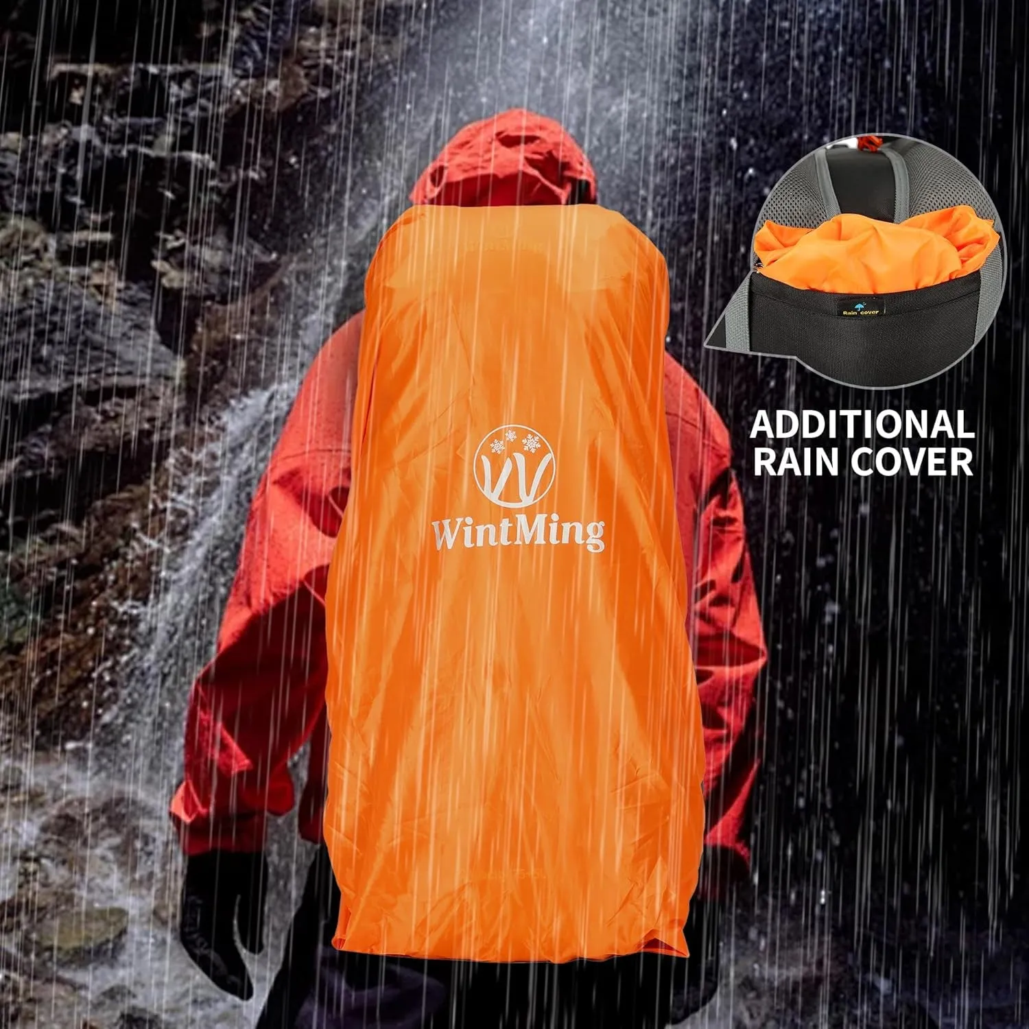 Wintming 75L Hiking Backpack with Rain Cover