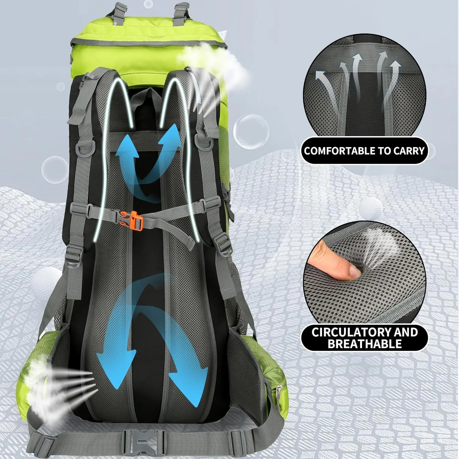 Wintming 75L Hiking Backpack with Rain Cover