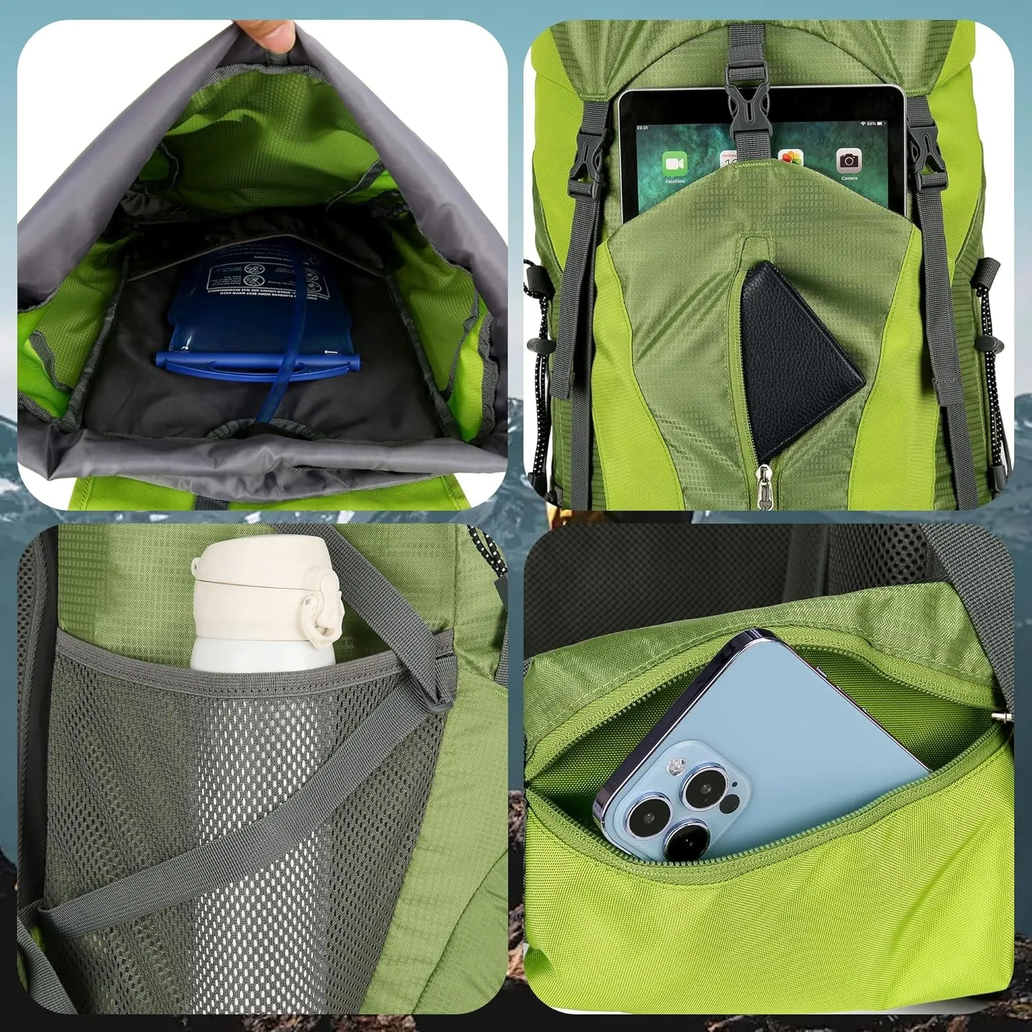 Wintming 75L Hiking Backpack with Rain Cover