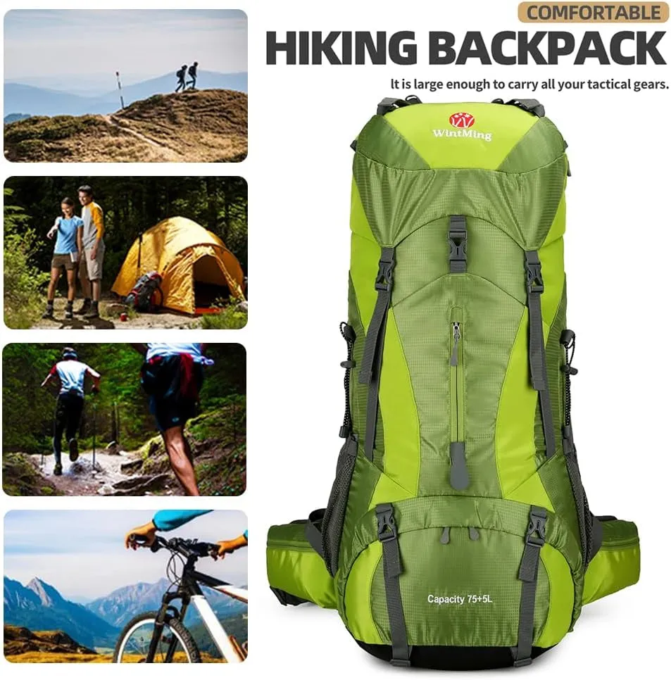 Wintming 75L Hiking Backpack with Rain Cover