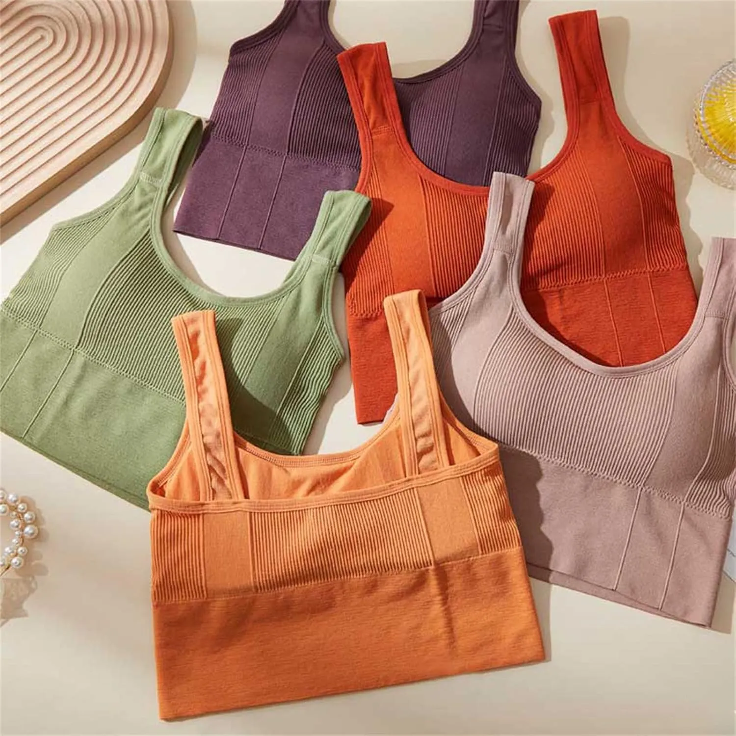 Wirefree Supportive Sports Bras for Women for Large Bust Tank Athletic Gym Sporty Sexy High Impact Workout Tank Top
