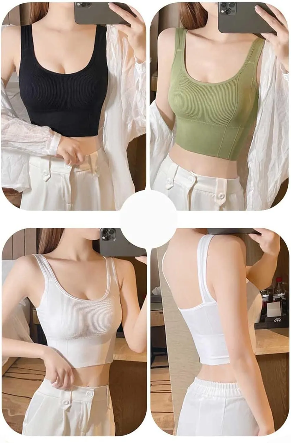 Wirefree Supportive Sports Bras for Women for Large Bust Tank Athletic Gym Sporty Sexy High Impact Workout Tank Top