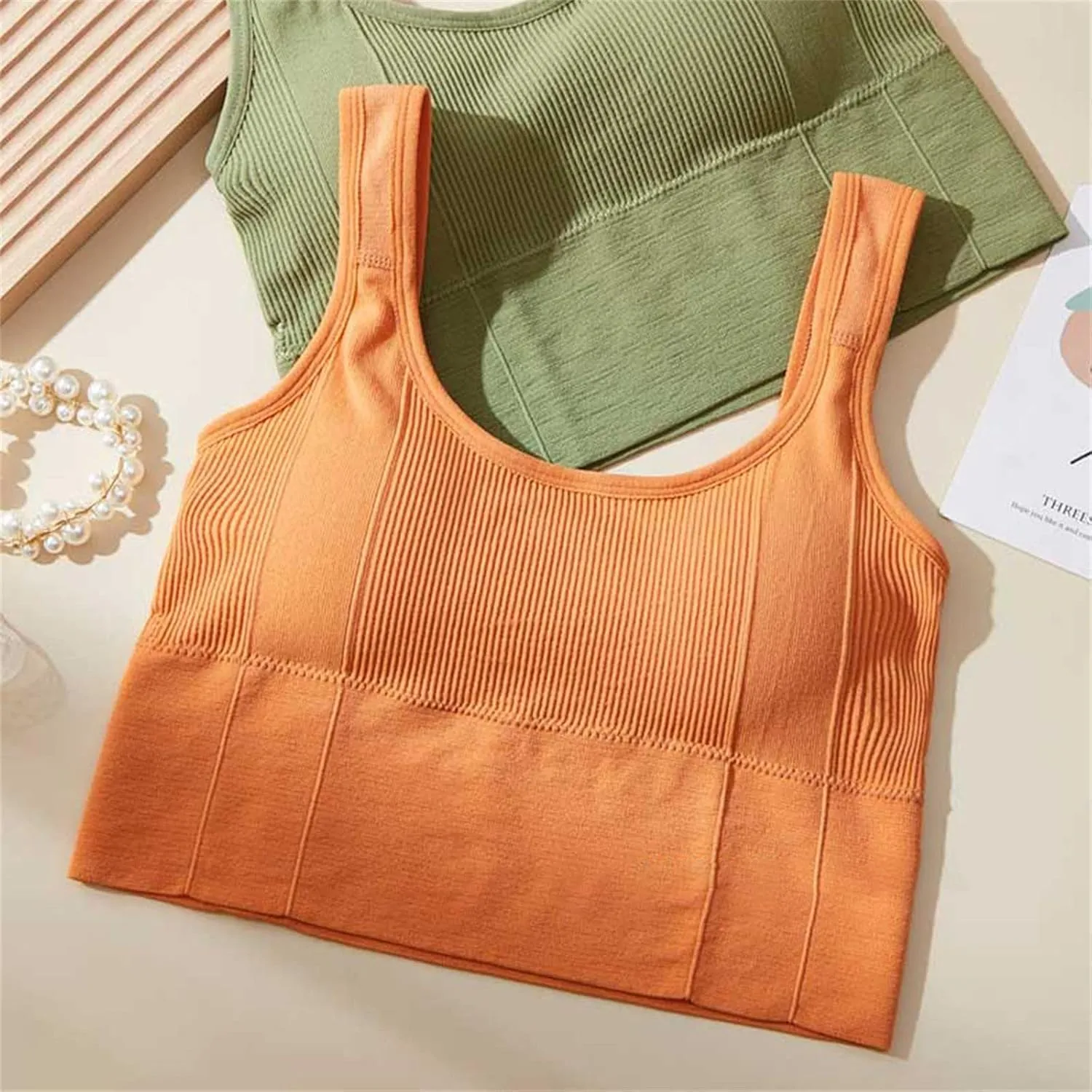 Wirefree Supportive Sports Bras for Women for Large Bust Tank Athletic Gym Sporty Sexy High Impact Workout Tank Top